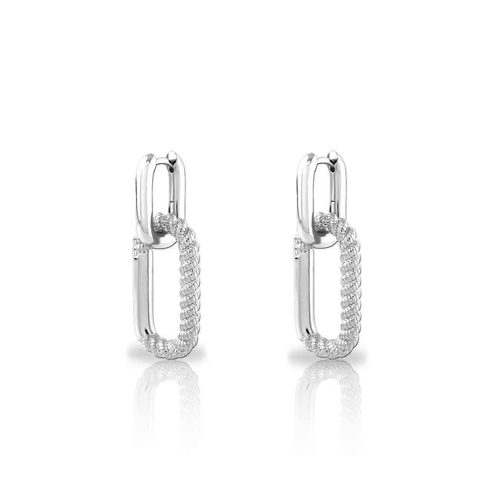 Surgical Steel Rope Hoop Earrings - Pair