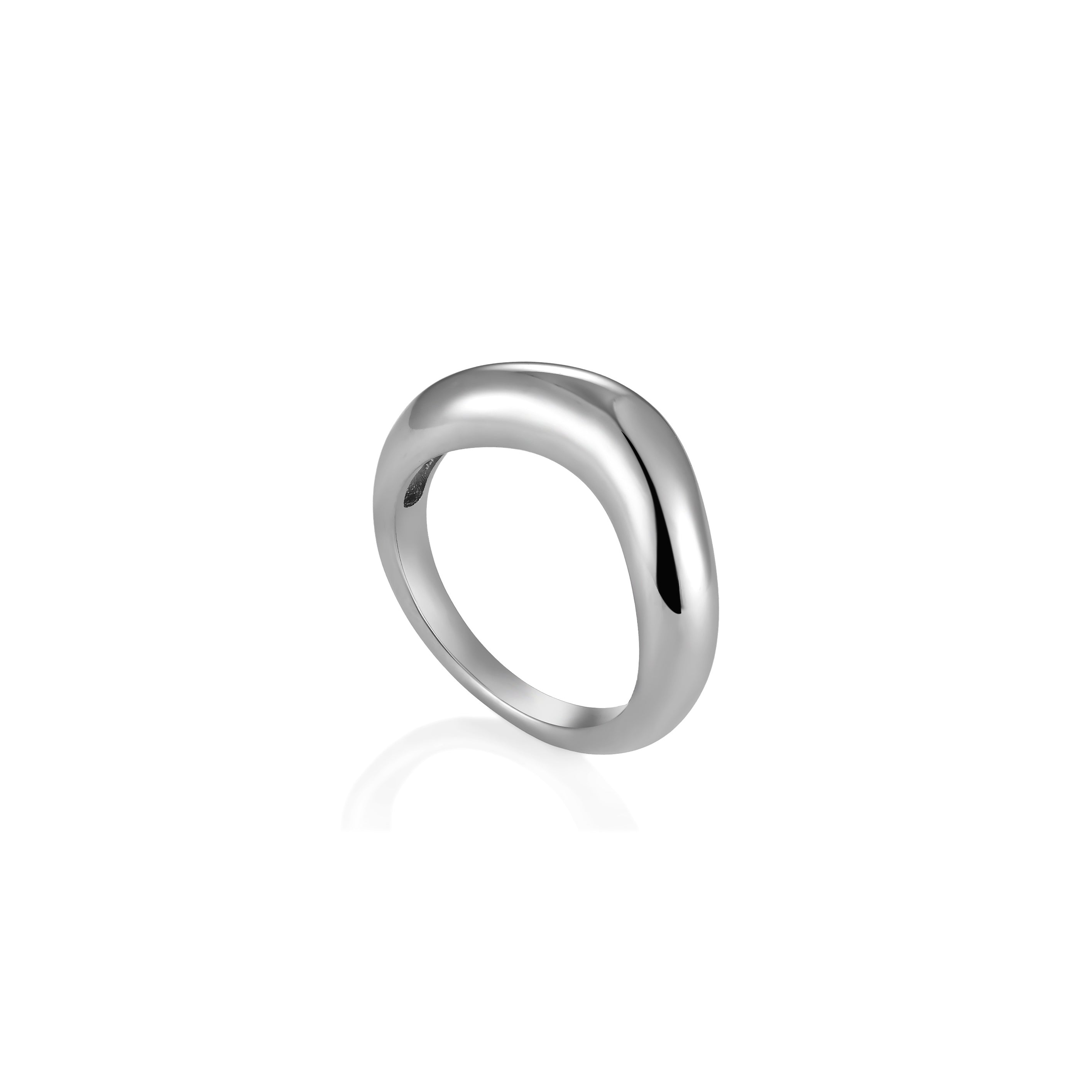 V-Platinum Ring - Curve