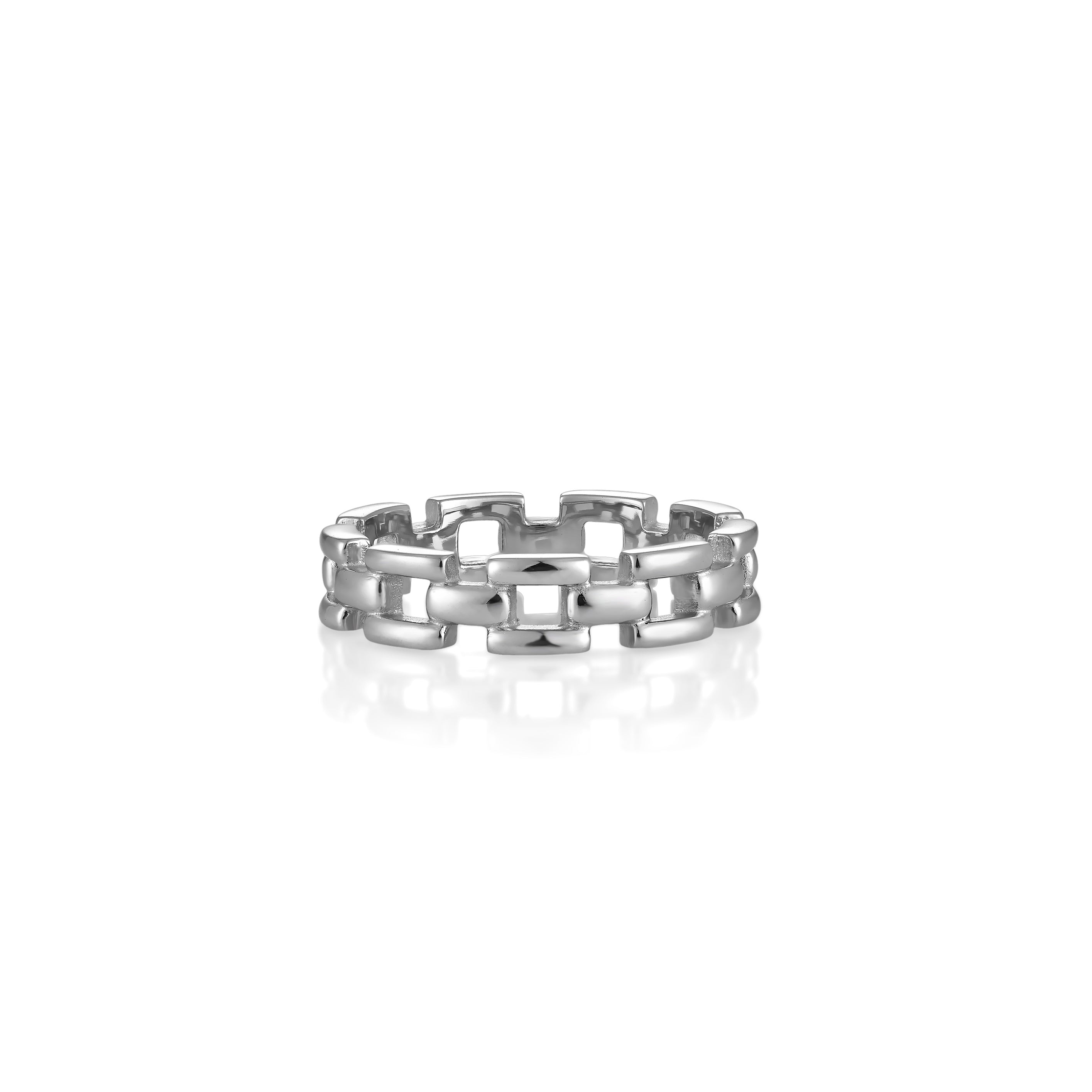 V-Platinum Ring - Chain