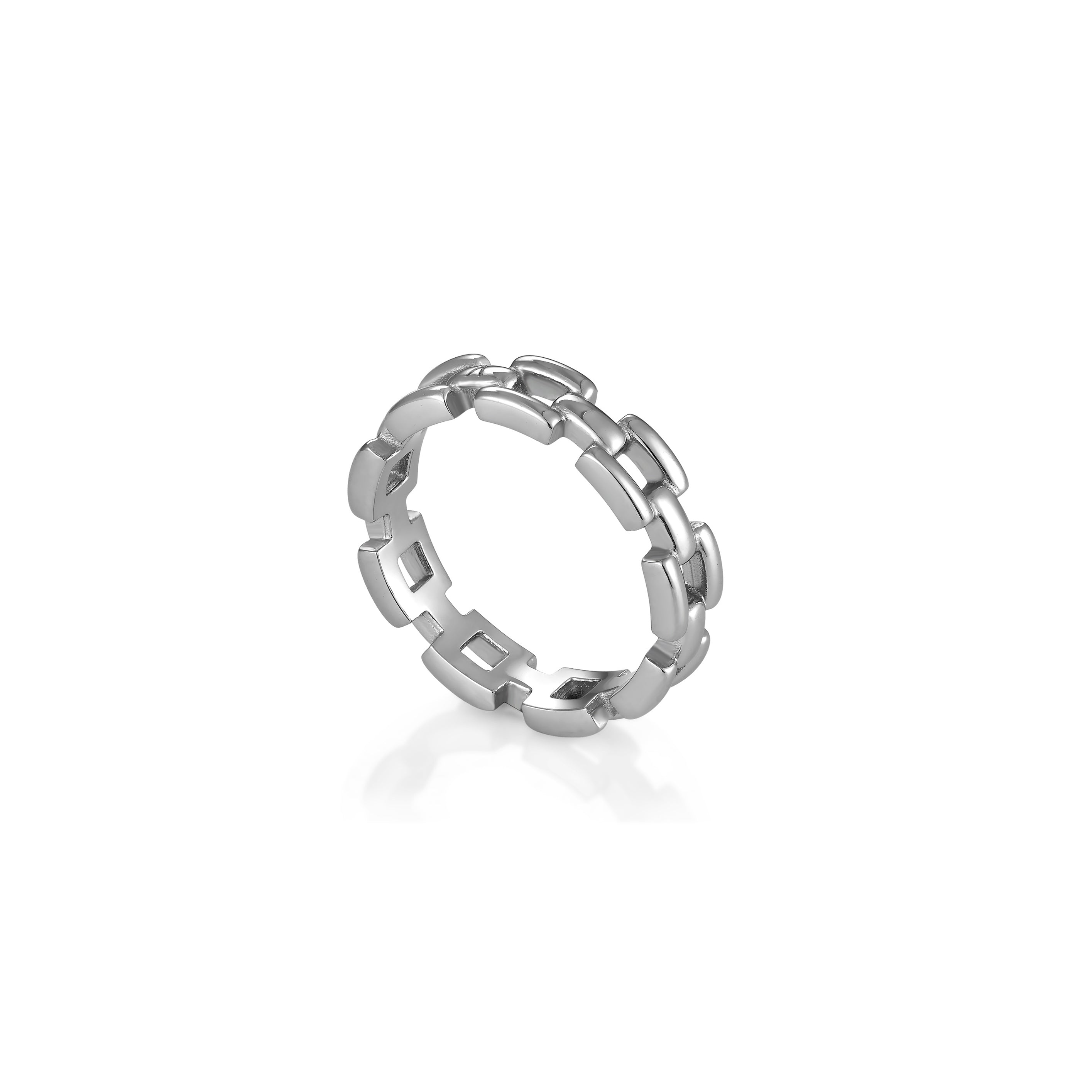 V-Platinum Ring - Chain