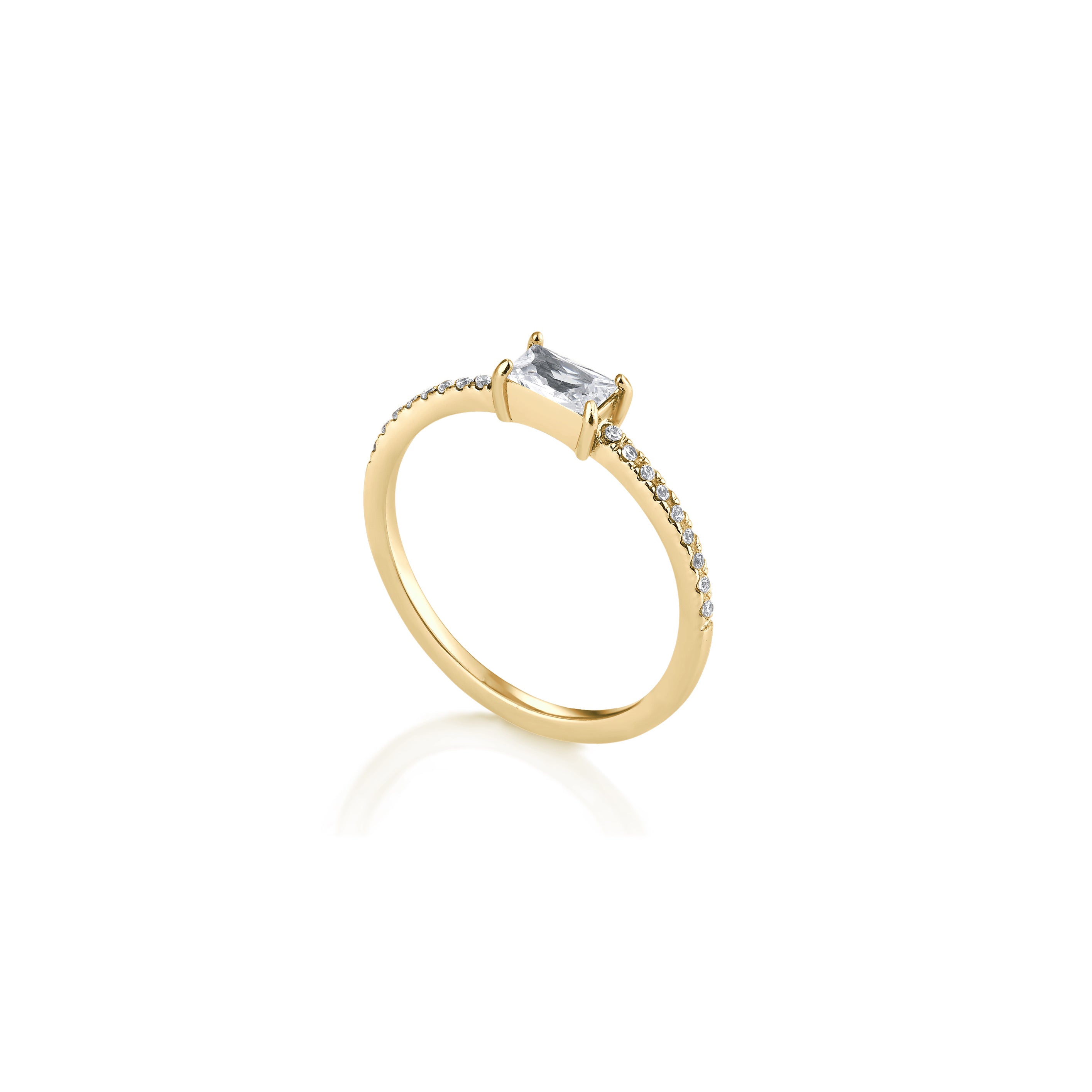 14kt V-Gold Ring - Rectangle