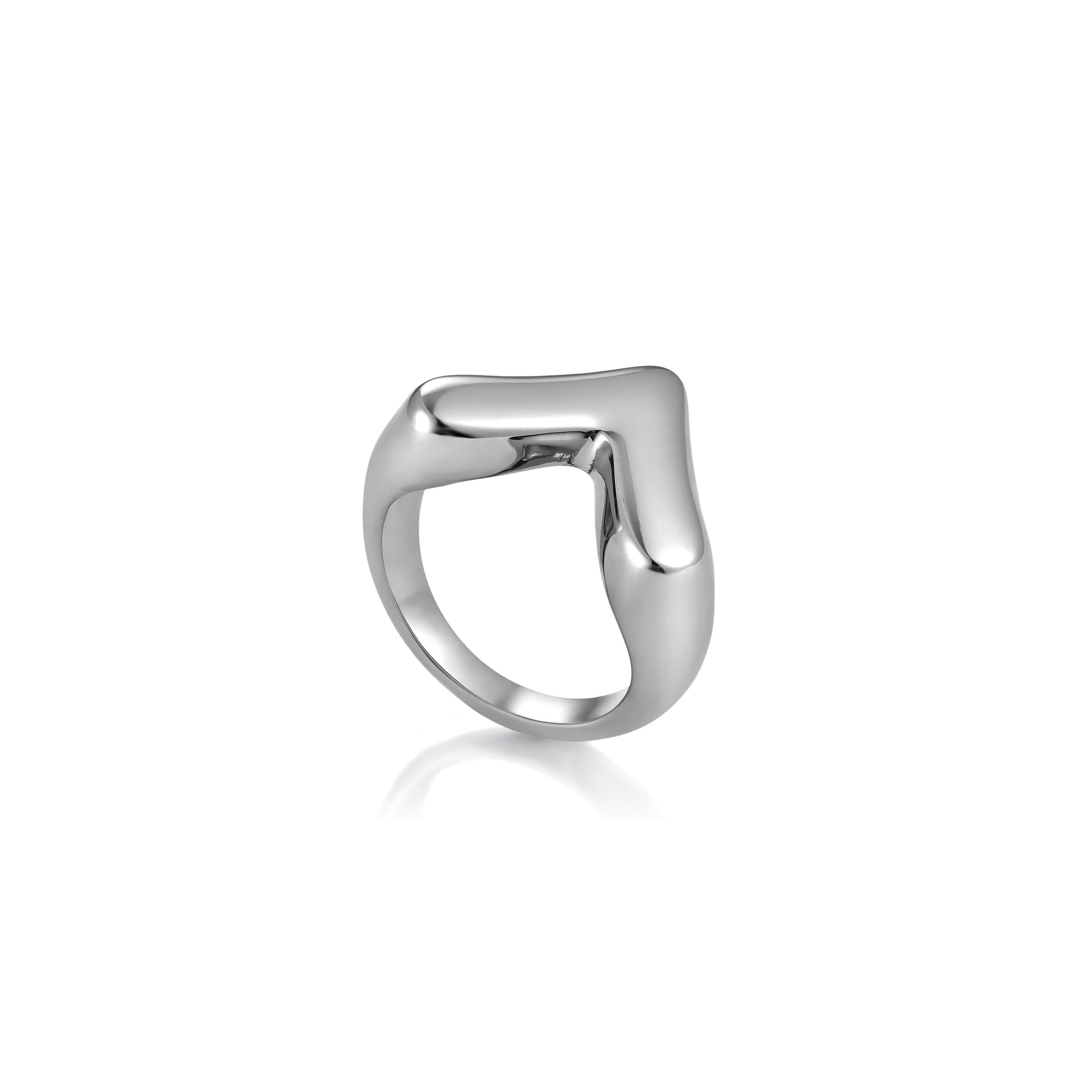 V-Platinum Ring - V