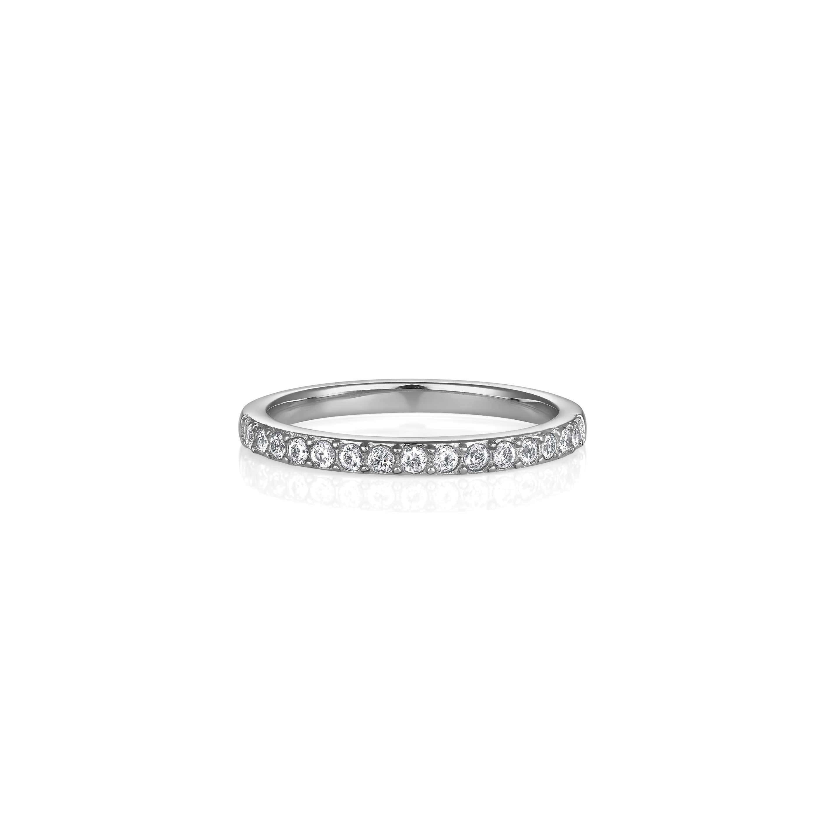 V-Platinum Ring - Pave