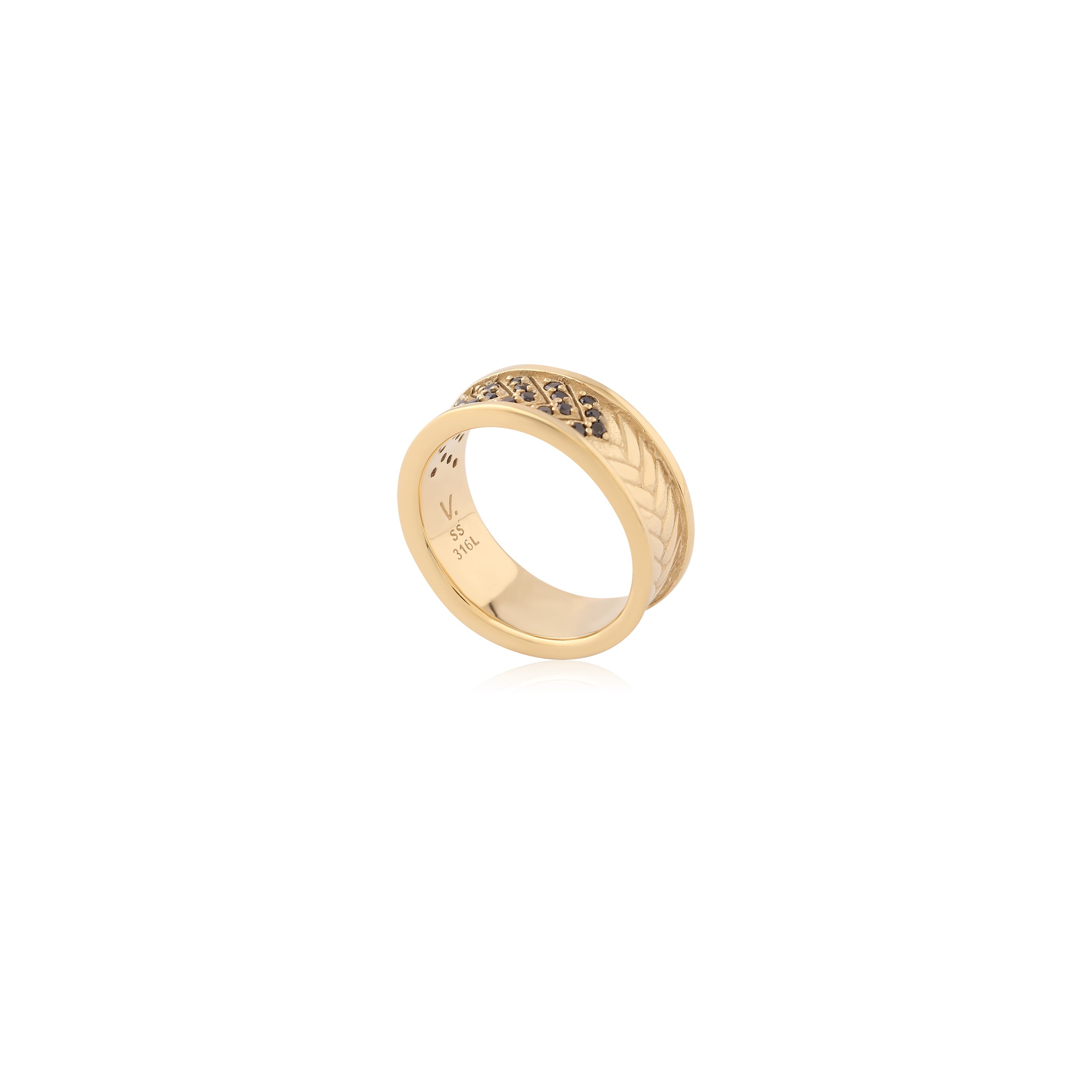 18k V-Gold Ring - Black Titan