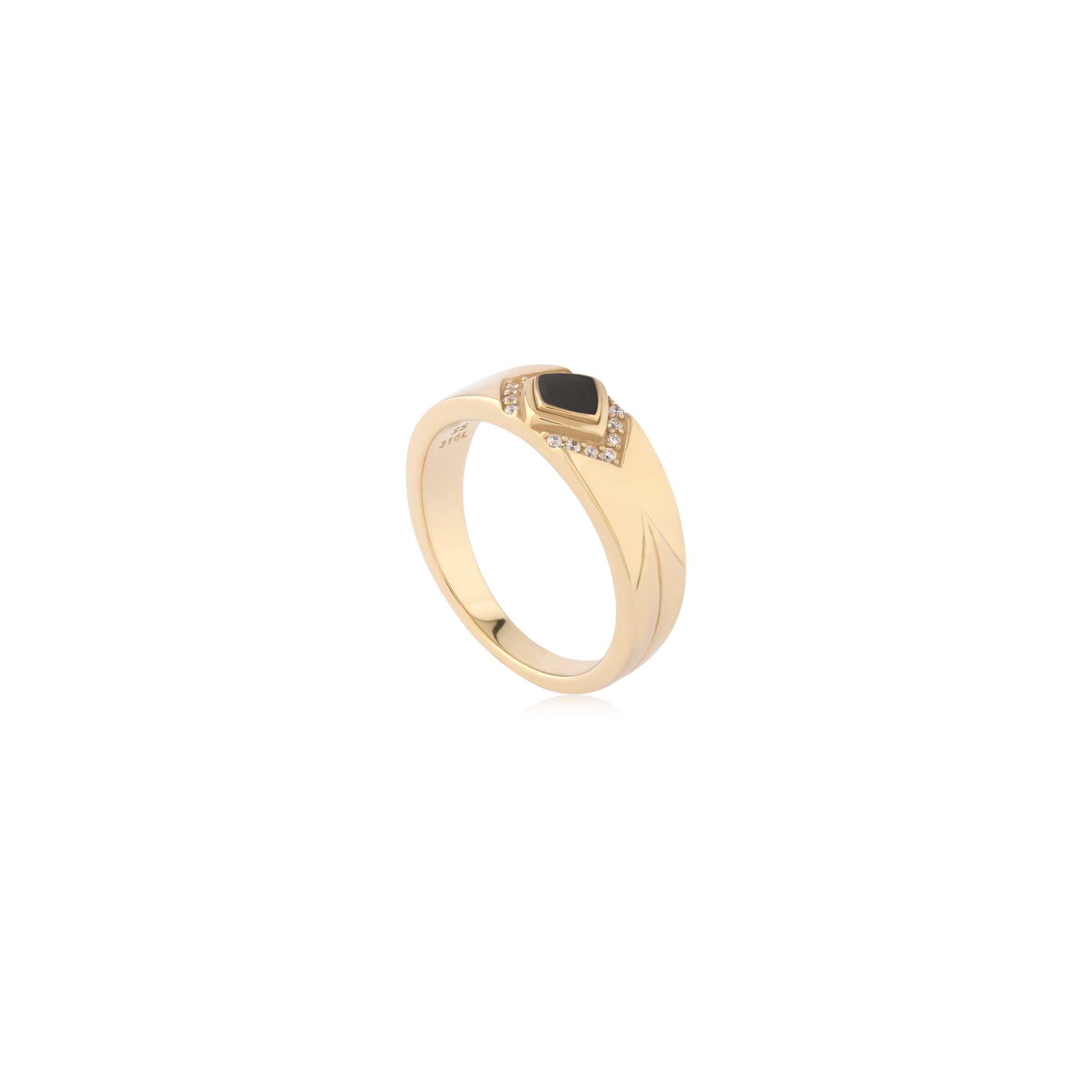 18k V-Gold Ring - Noir