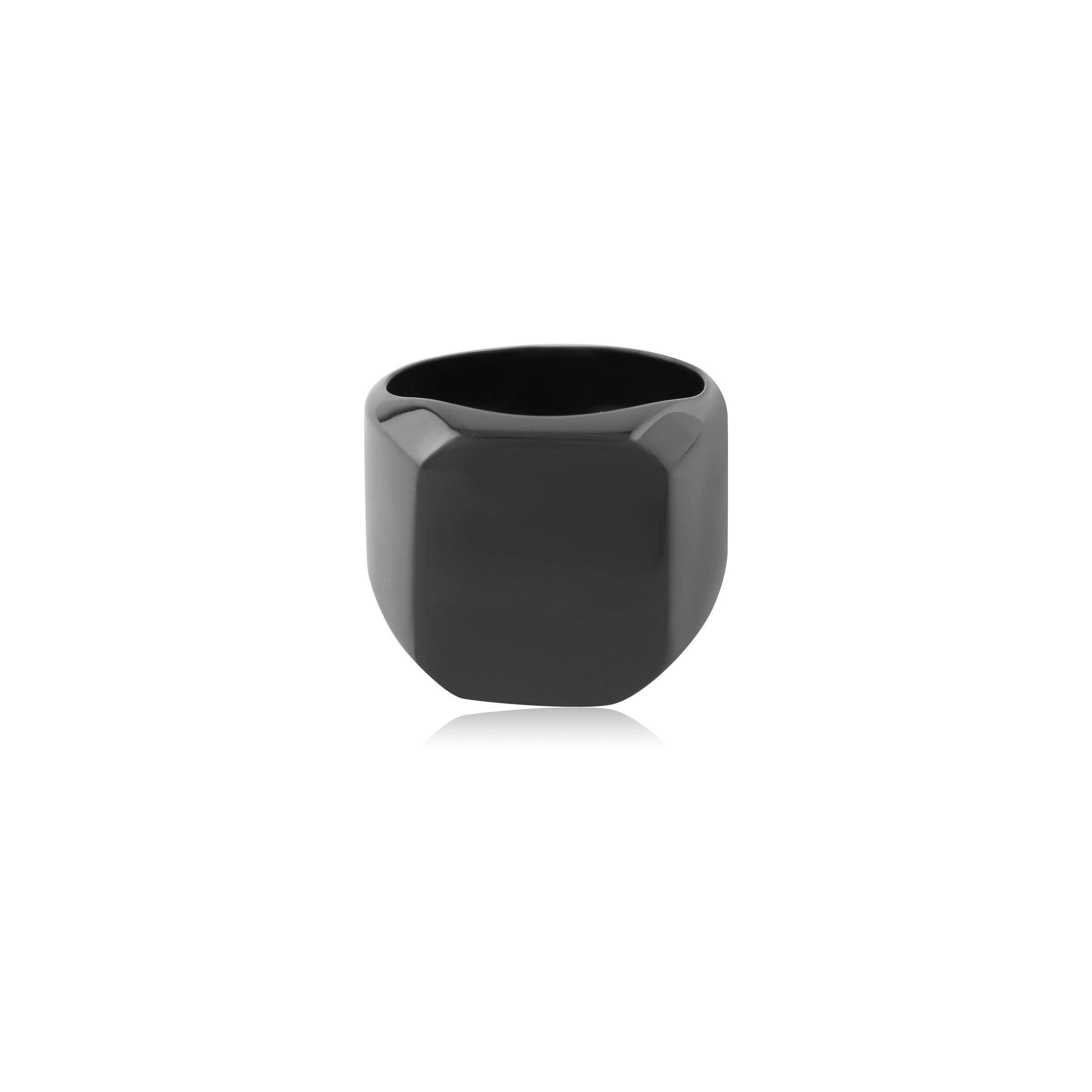 Black Steel Ring - Signet