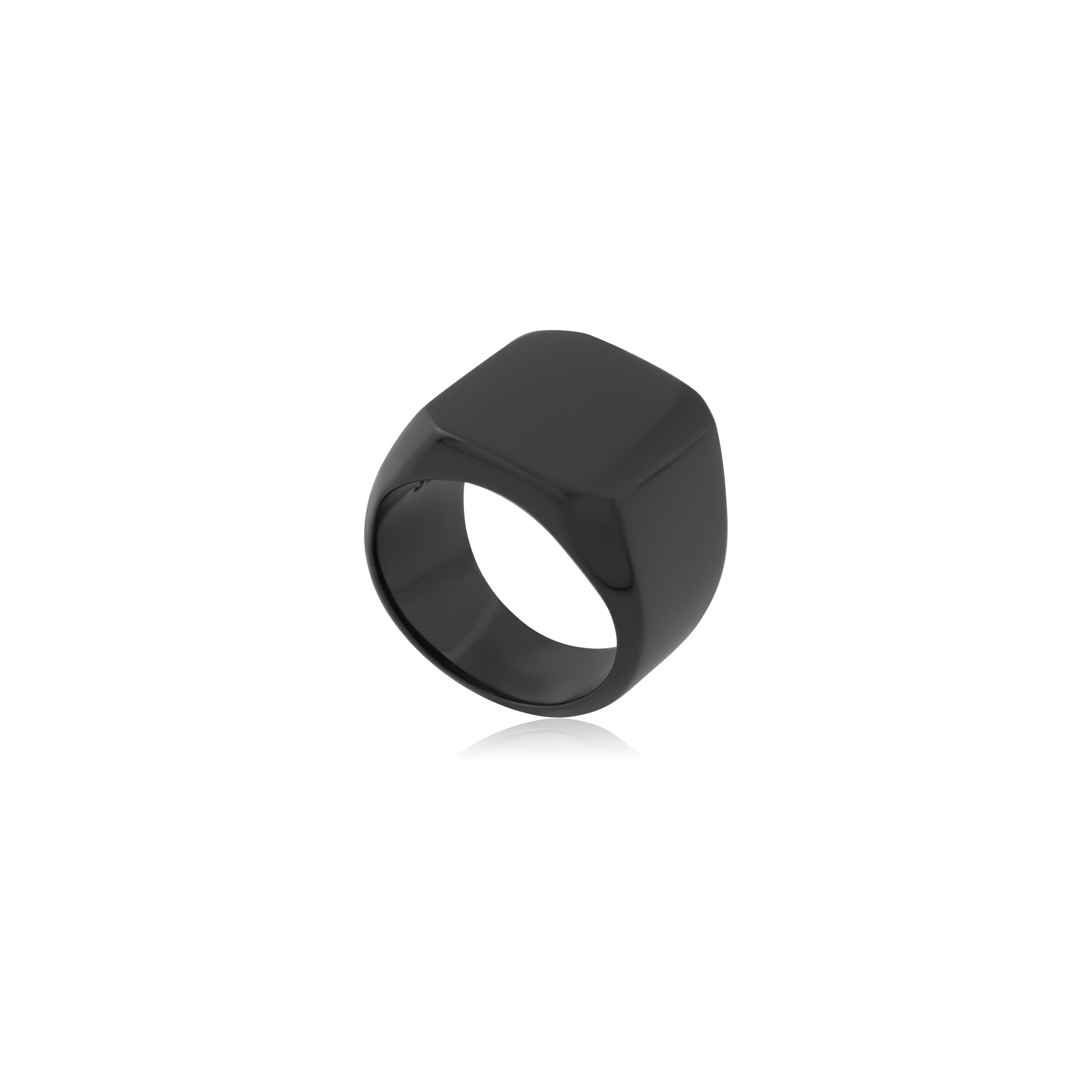 Black Steel Ring - Signet