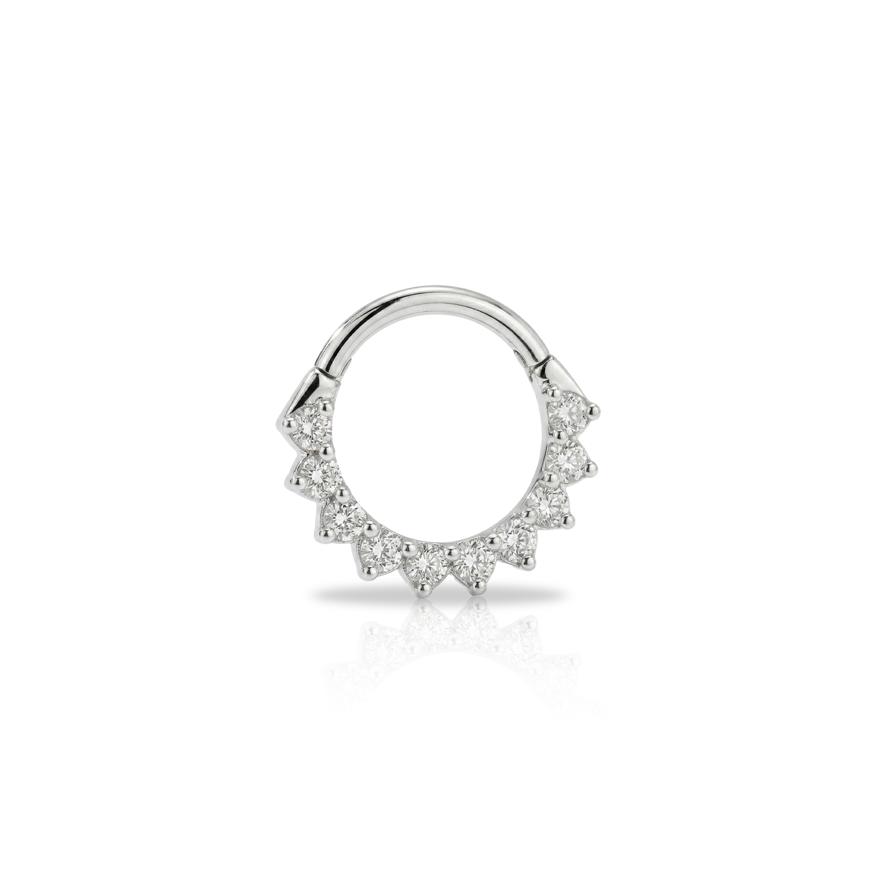 Jewelled 14 Prong Hinged Ring
