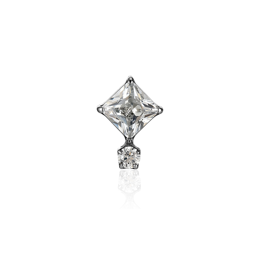 Square w Round Stone Flatback