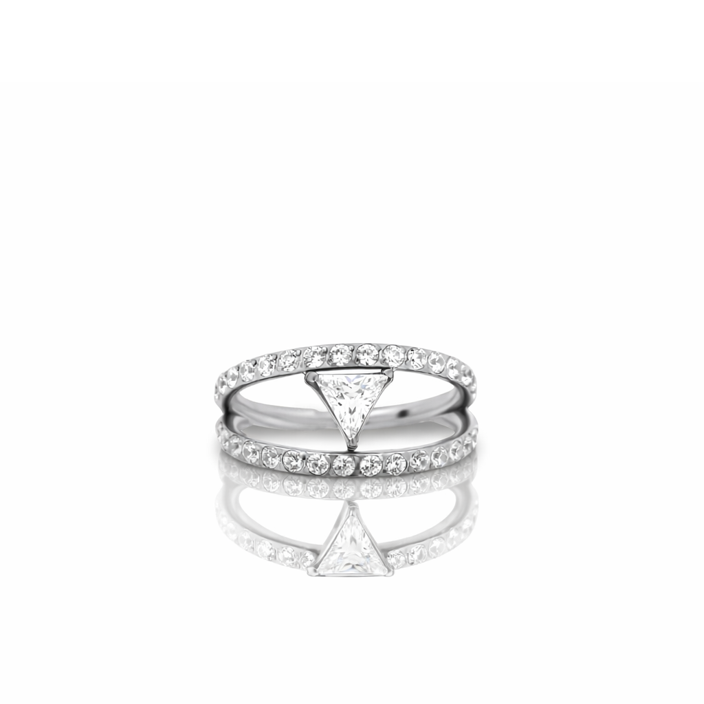 Jewel Triangle Hinged Ring