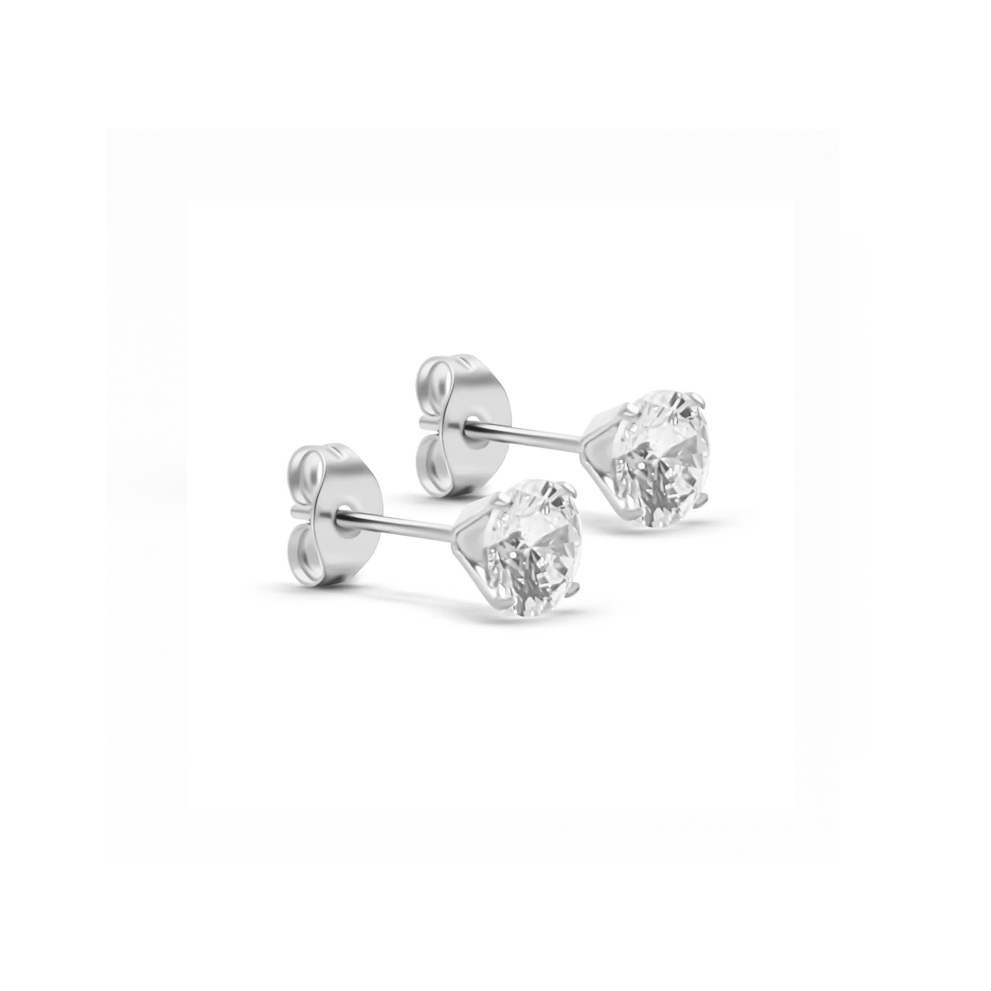 Claw Set Crystal Ear Studs - Pair
