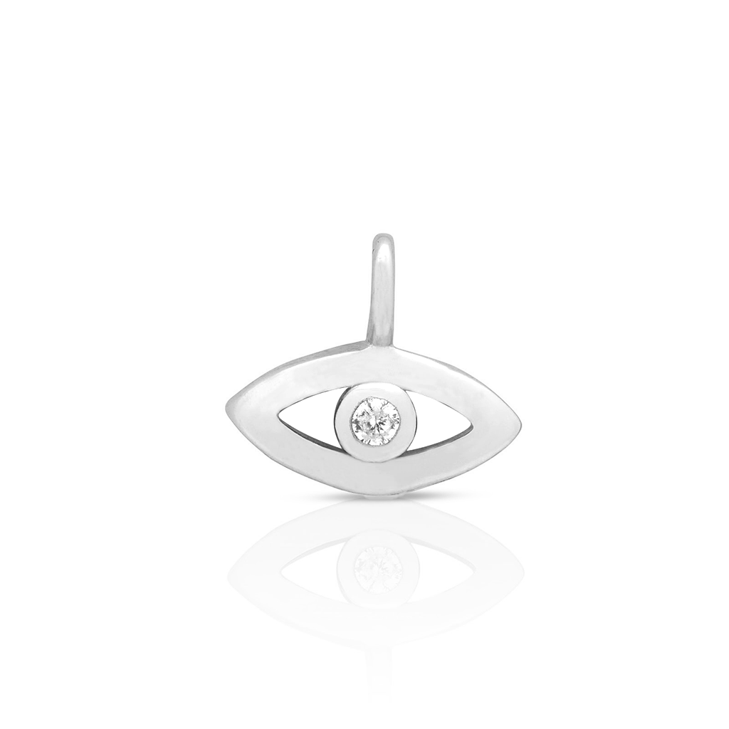 Sterling Silver Permanent Charm - Crystal Eye