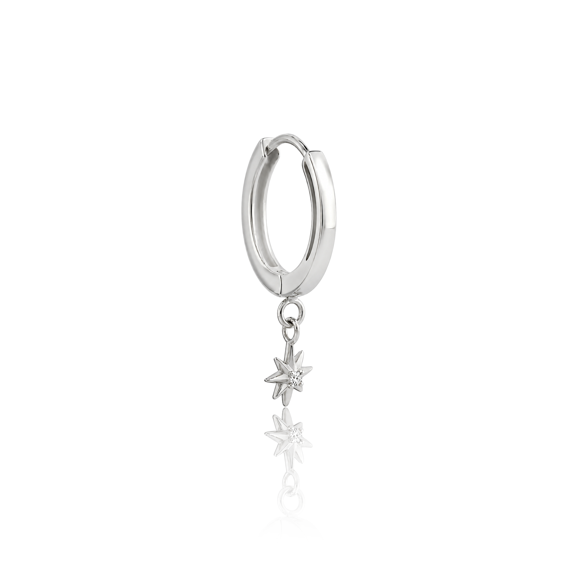 Steel Earring Clicker Star With Jewel