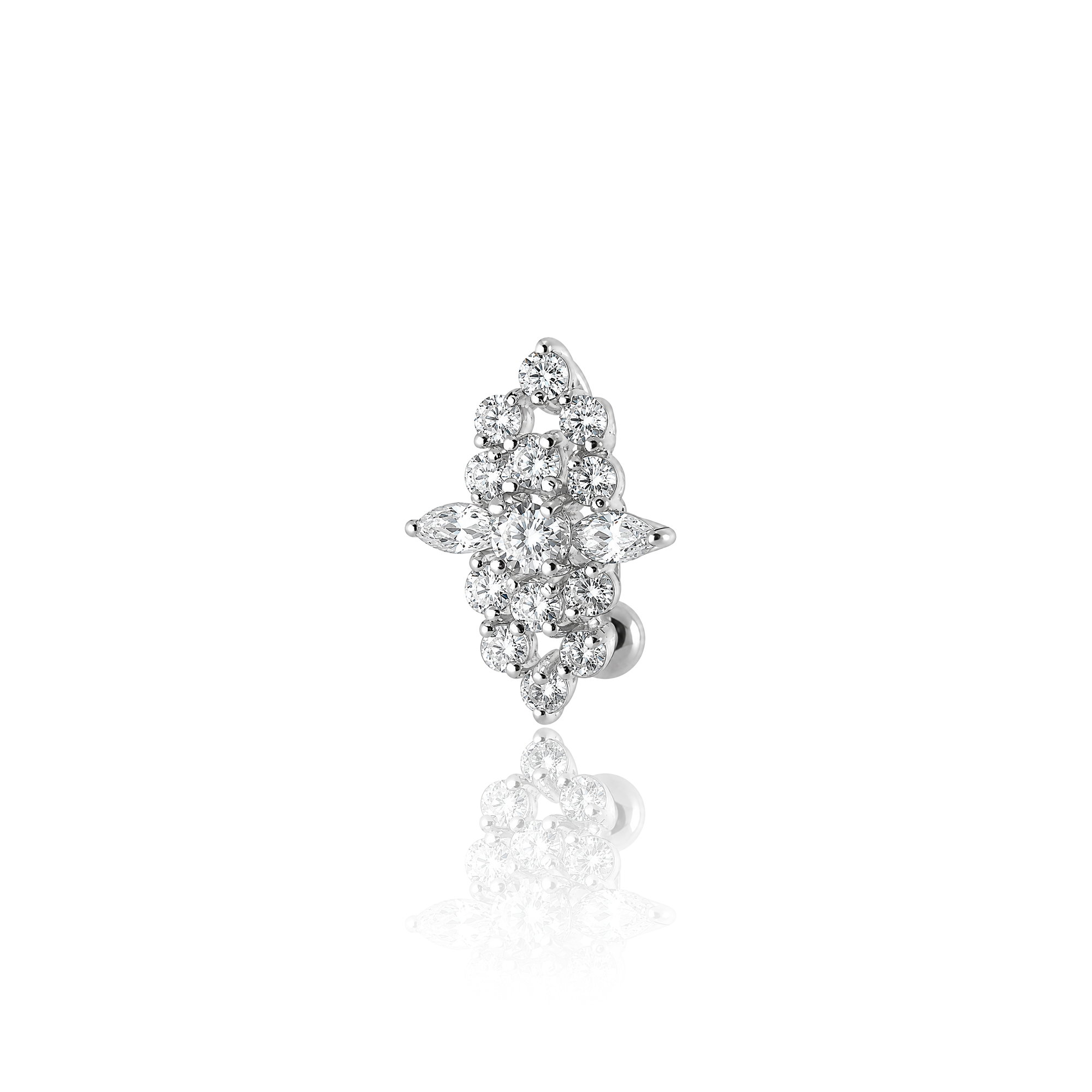Jewelled Shield Navel Bar