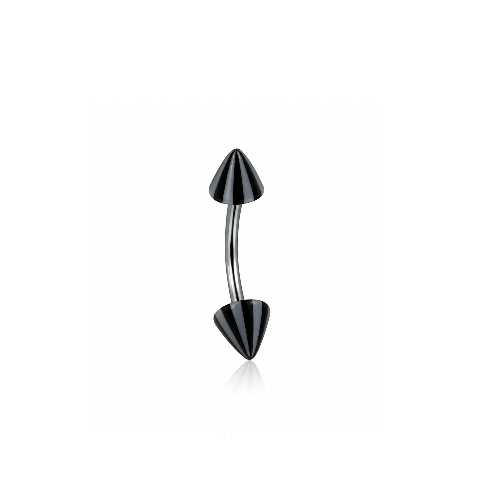 Surgical Steel Curved Barbell with Striped Spike