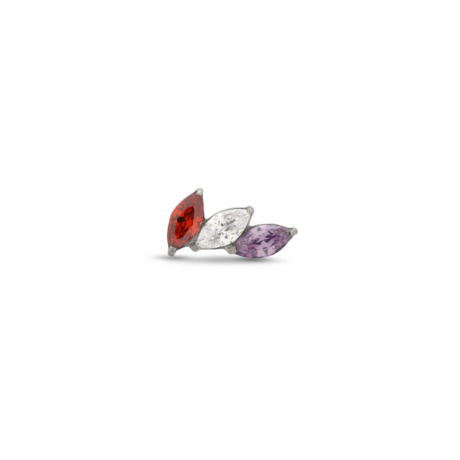 Trio Marquise - Red, Clear, Purple Flatback