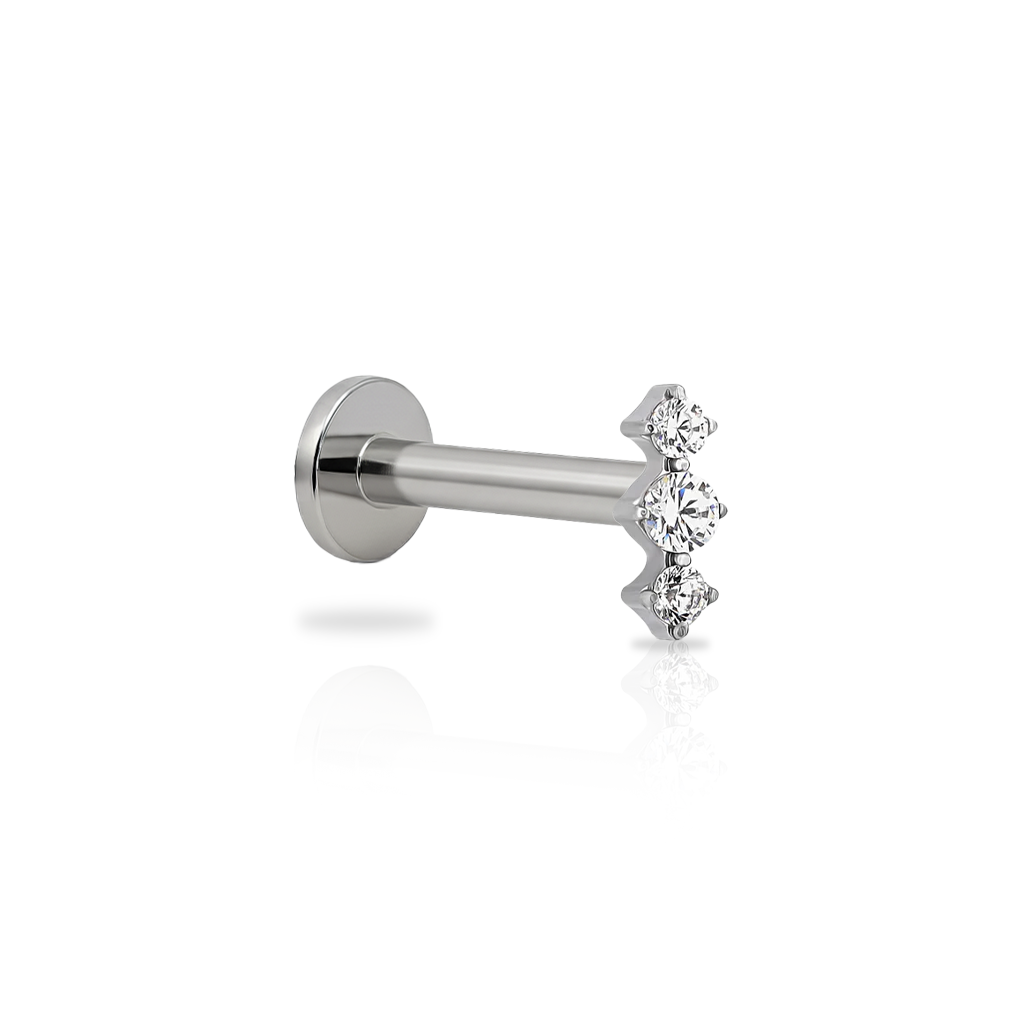 3 Stone Prong Flatback