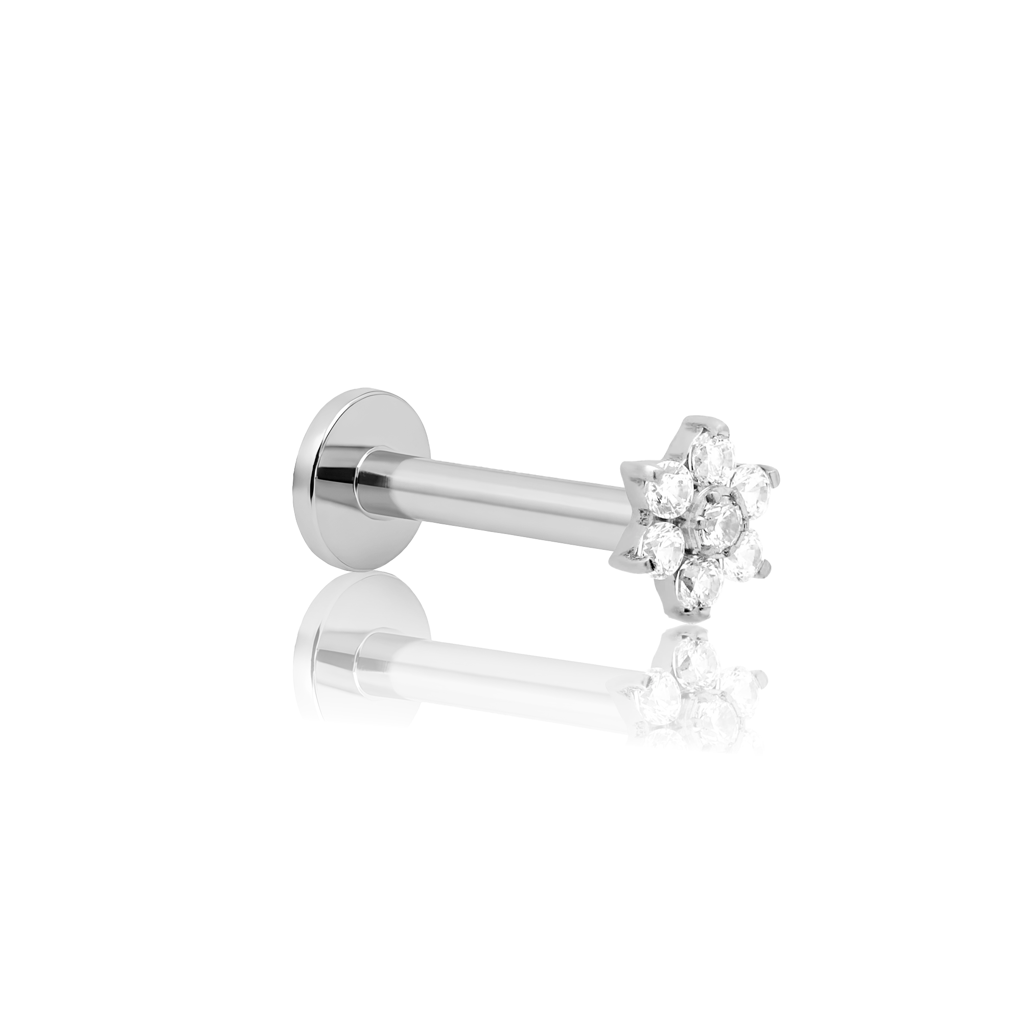 6 Petal Jewelled Flower Flatback
