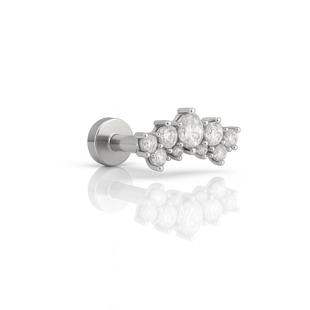 9 Stone Prong Set Curved Flatback