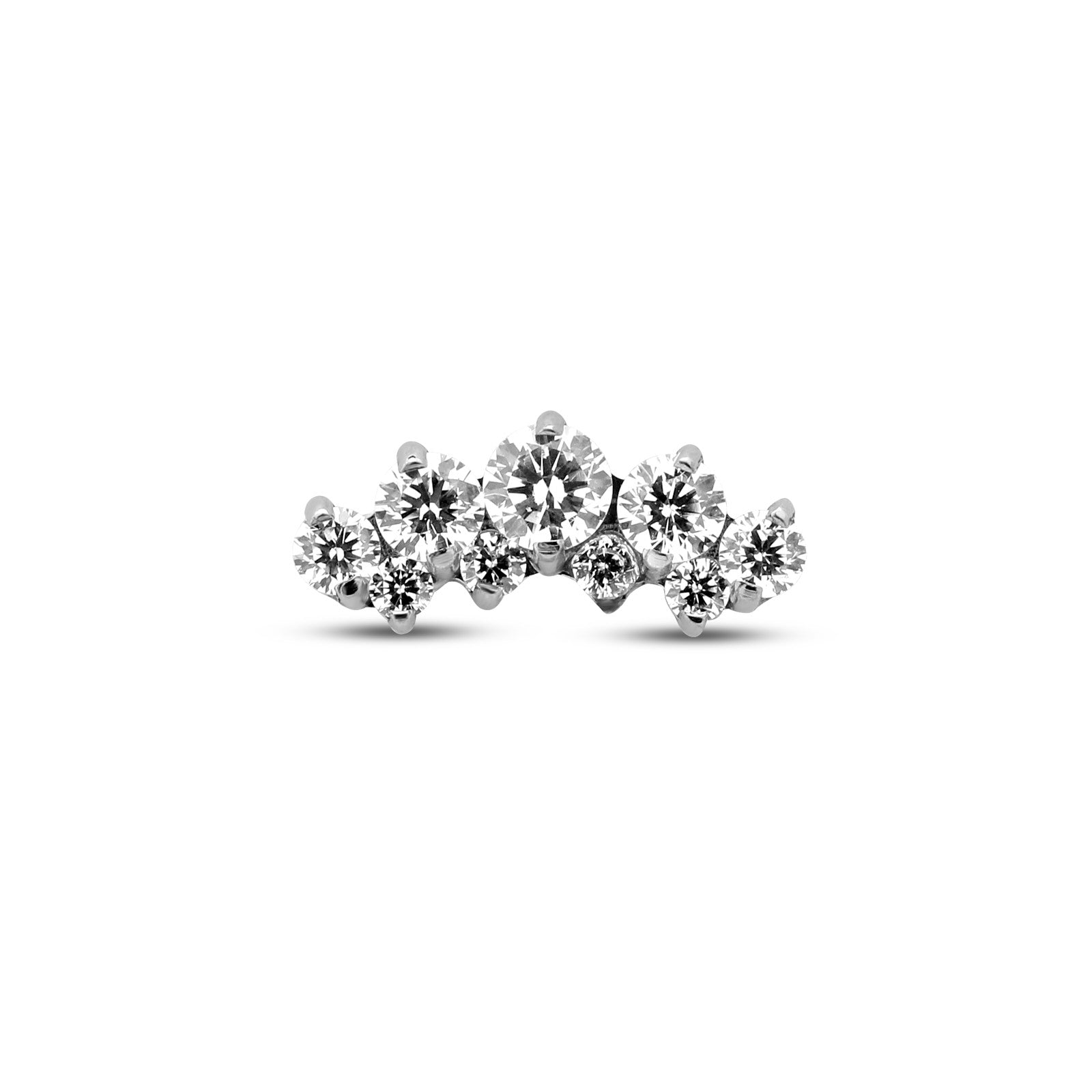 9 Stone Prong Set Curved Flatback