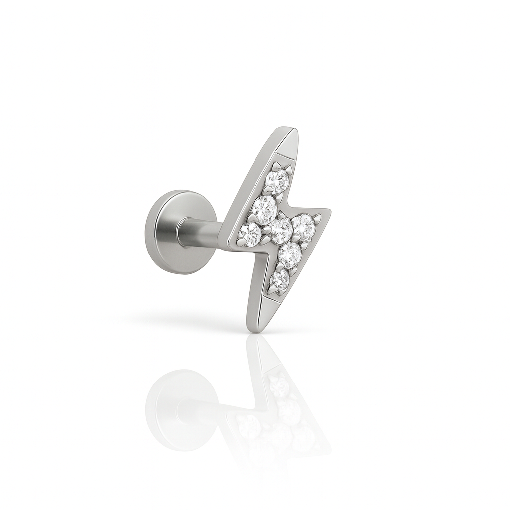 Jewelled Lightning Bolt Flatback