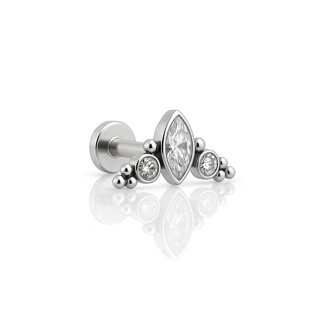 3 Jewelled Marquise Curved Flatback