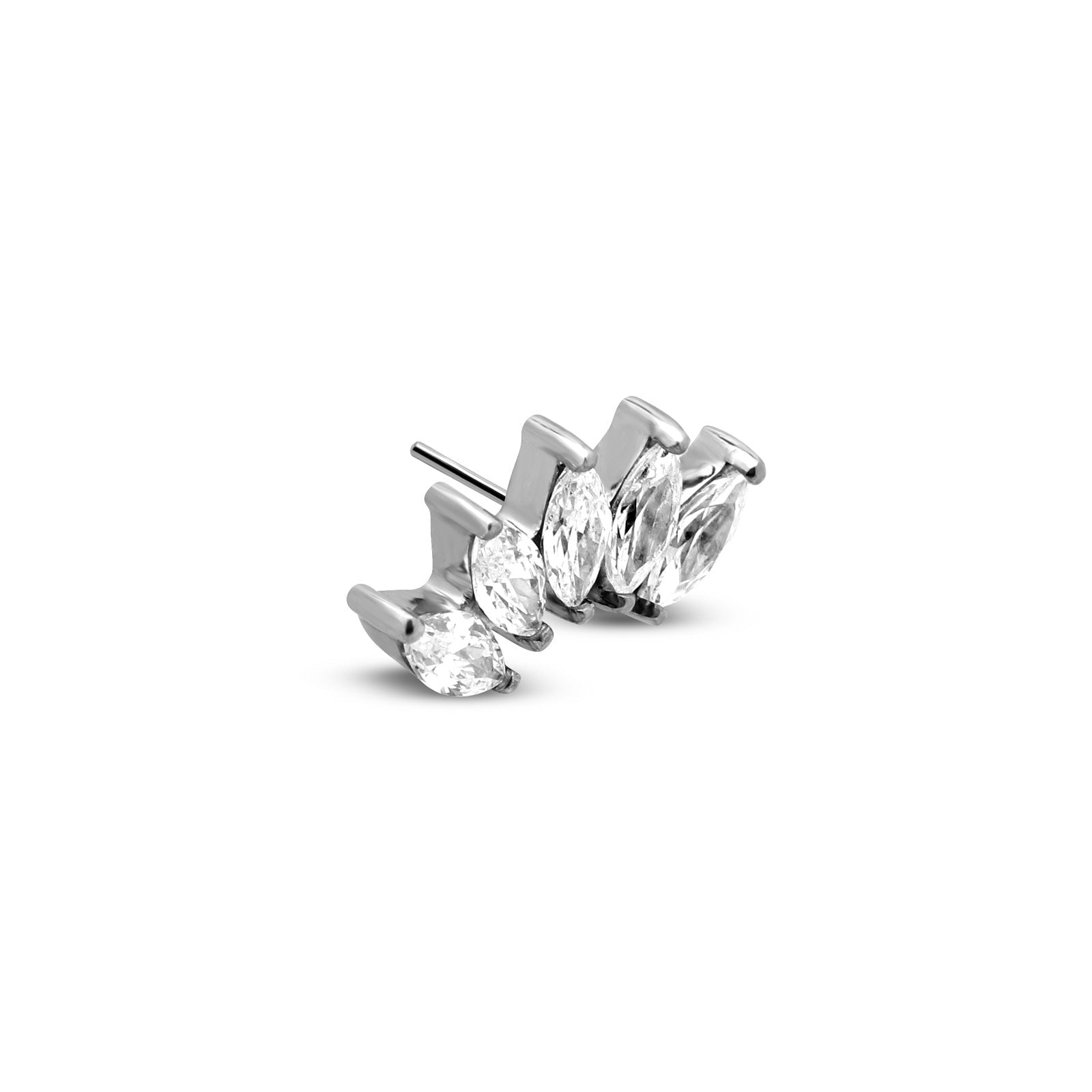 5 Ovate Jewelled Prong Set Flatback