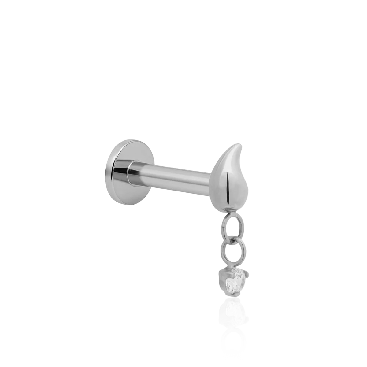 Droplet with dangle CZ Round Stone Flatback