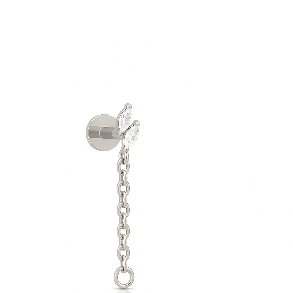 Duo Marquise with Chain Flatback