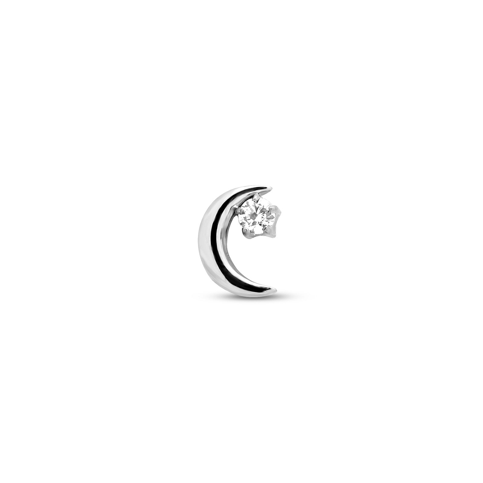 Moon with Crystal Star Flatback