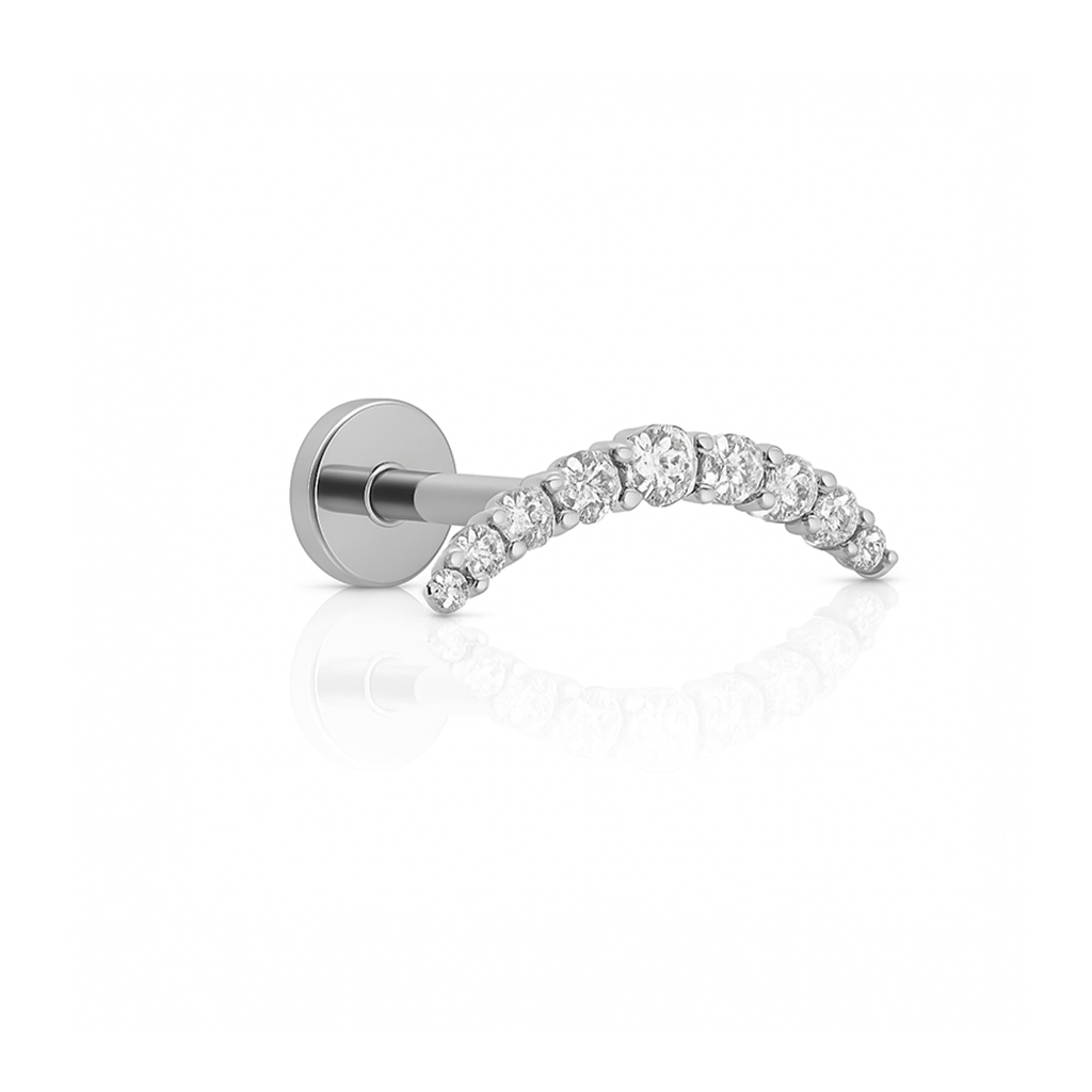 Cascading 9 Stone Prong Set Flatback