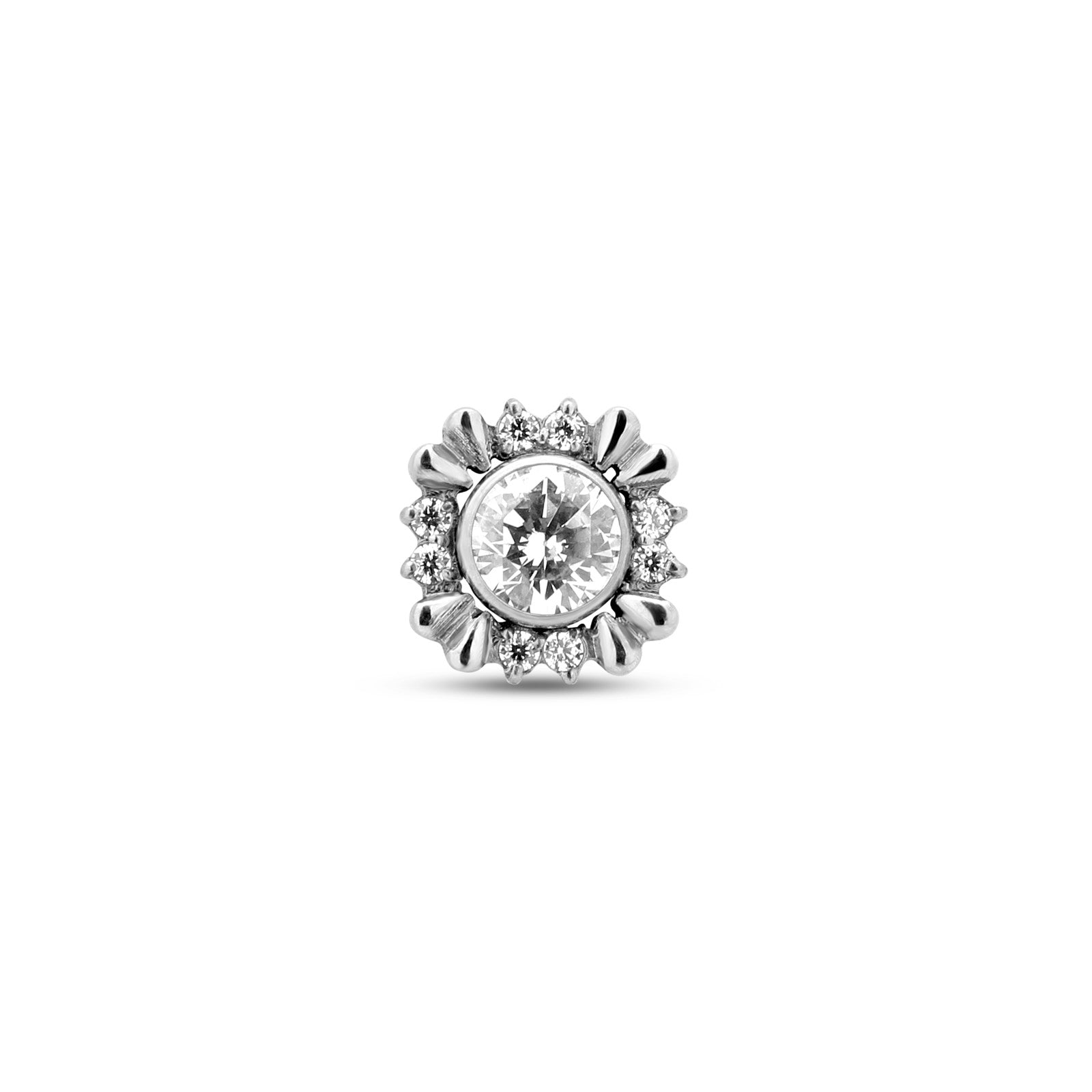 Jewelled Square Flower Flatback