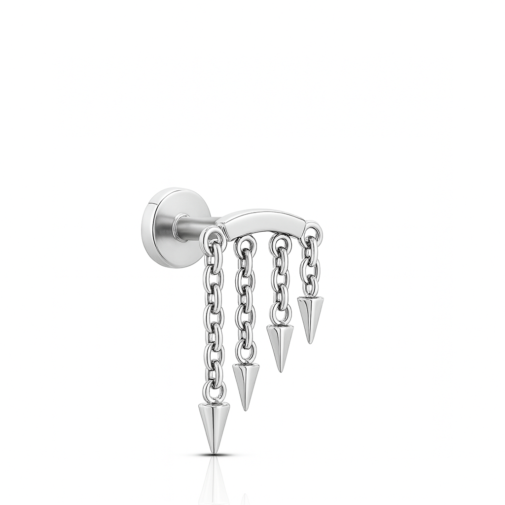 4 Dangle Spike Chains Flatback