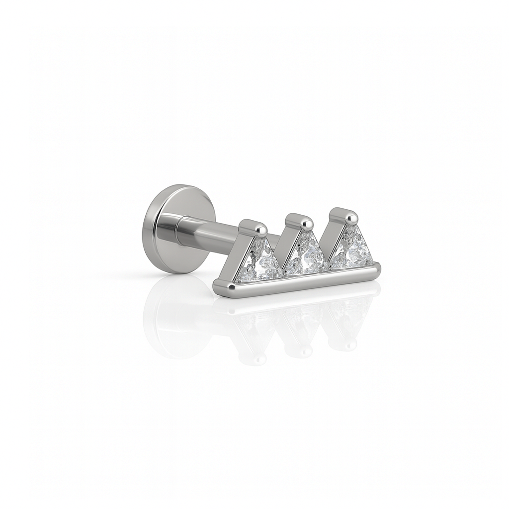 Triple Jewelled Spikes Flatback