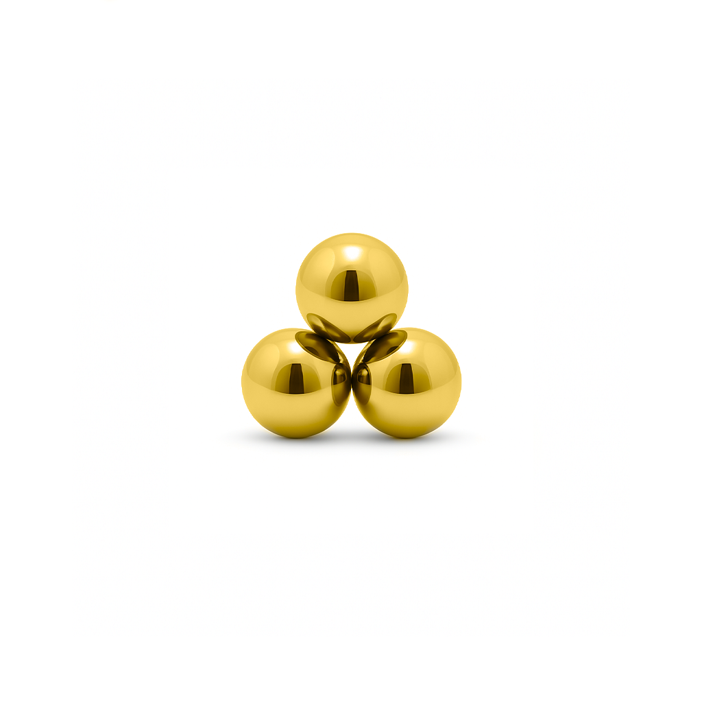 18k V-Gold Trio Ball Flatback