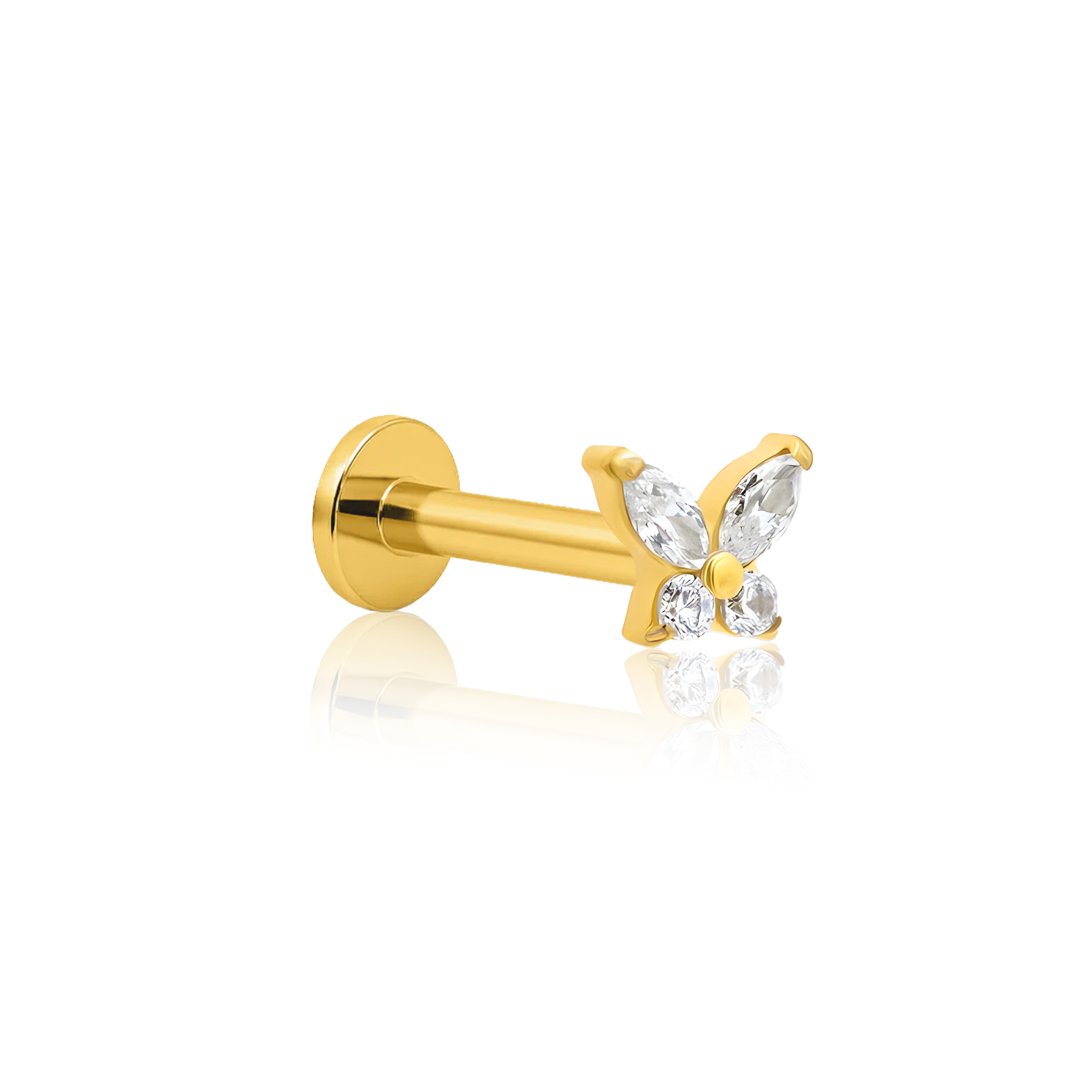 18k V-Gold Crystal Butterfly Flatback