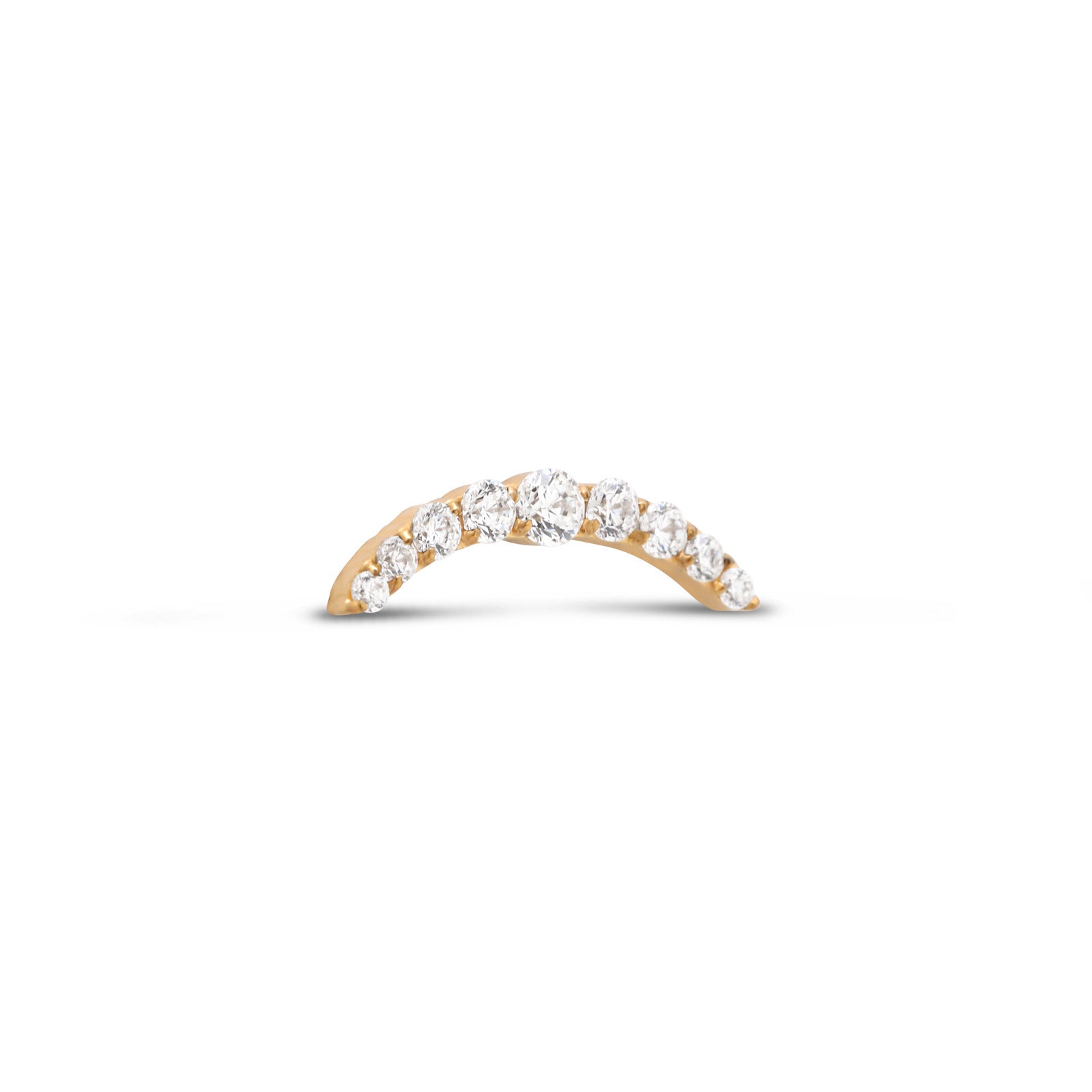 18k V-Gold Cascading 9 Stone Prong Set Flatback