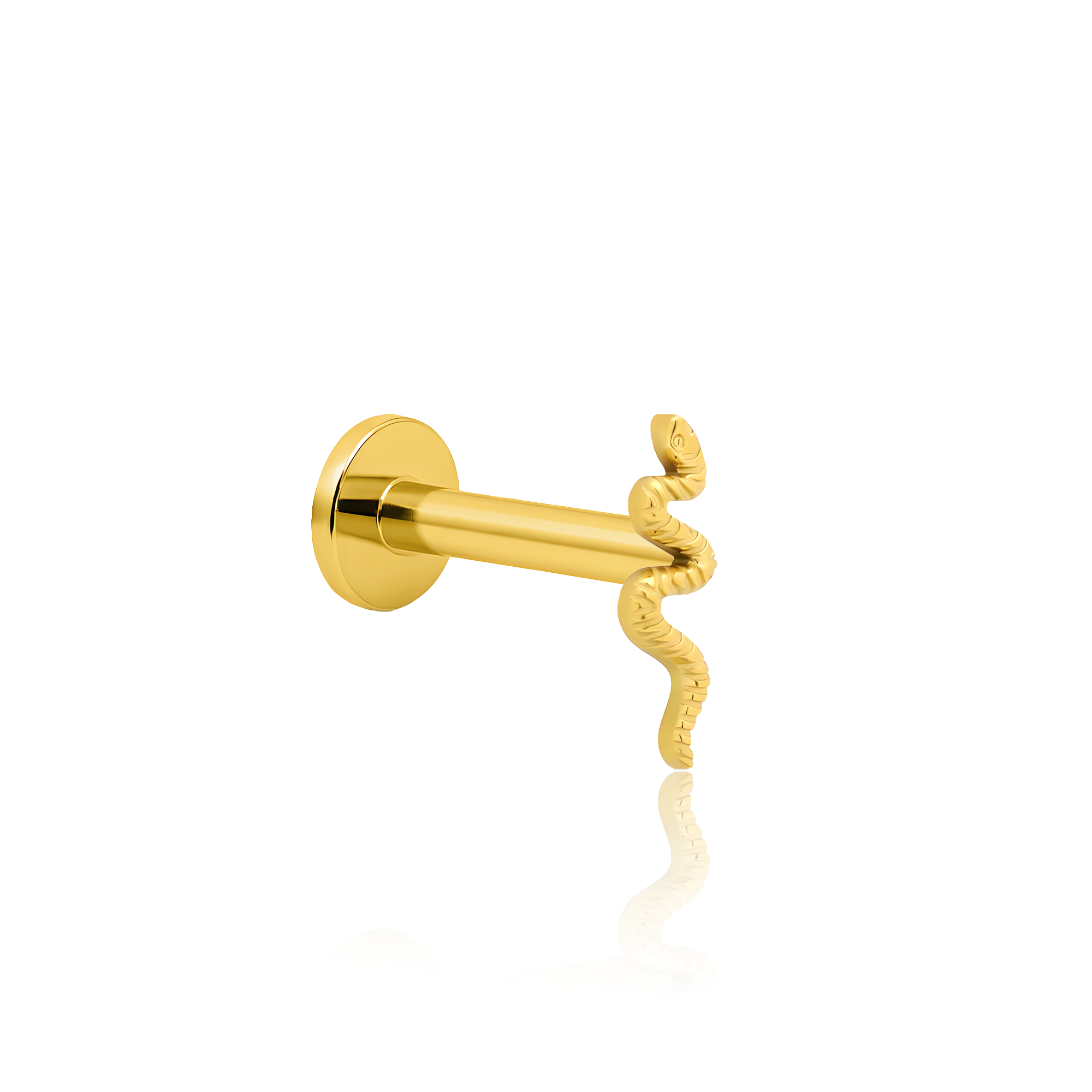 18k V-Gold Snake Flatback