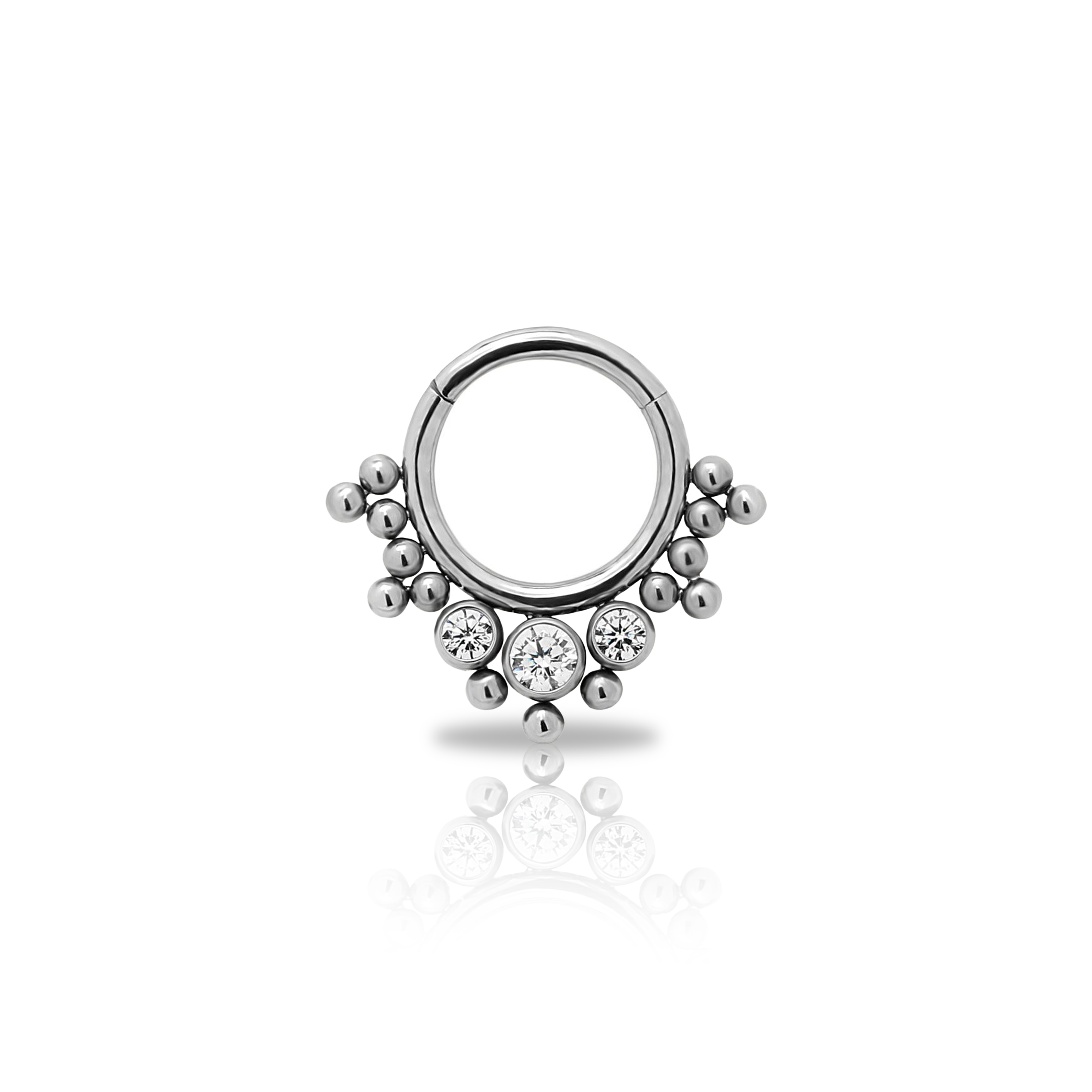 Jewelled Spikey Cluster Hinged Ring