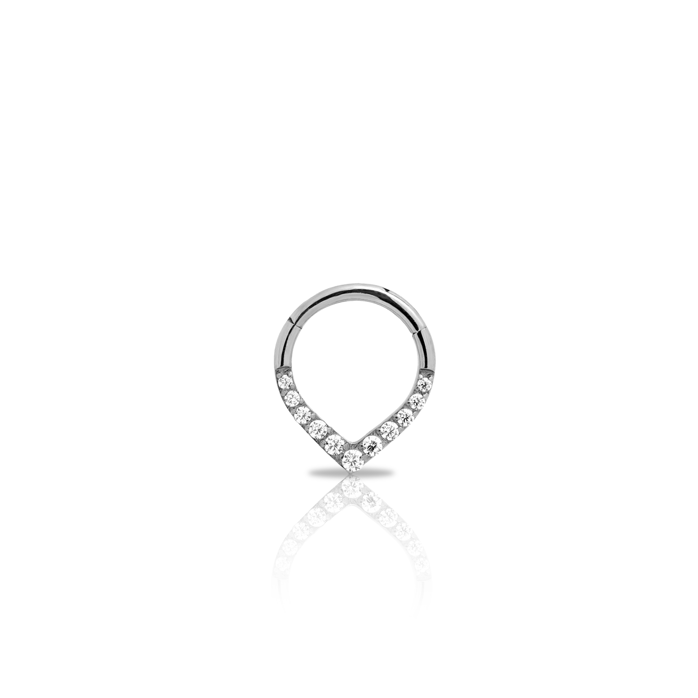 Jewelled Paved Teardrop Hinged Ring