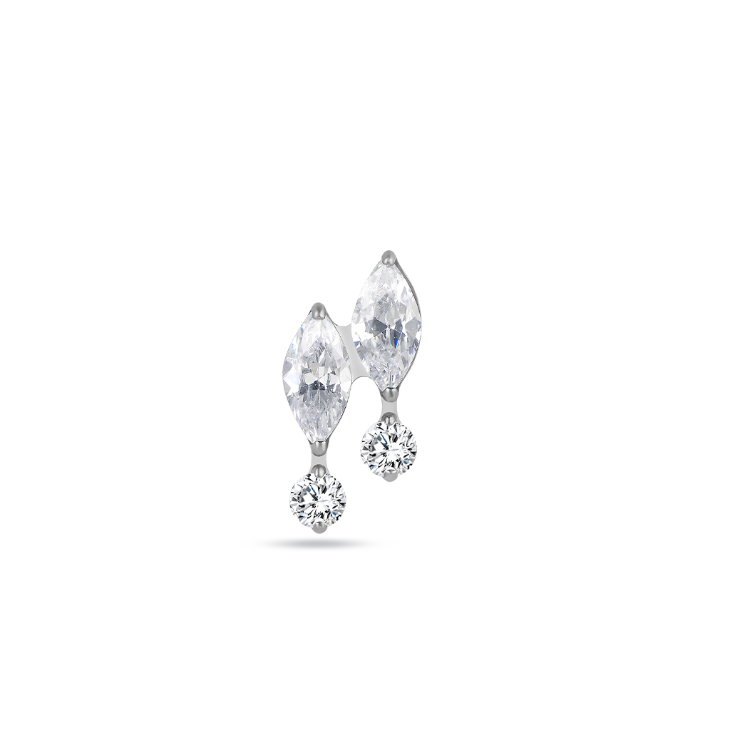 2 Marquise w Round Stone Flatback