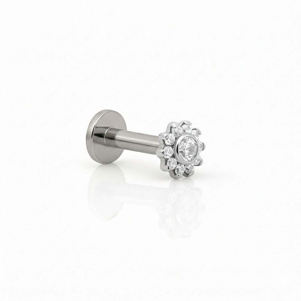 10 Petal Jewelled Flower Flatback