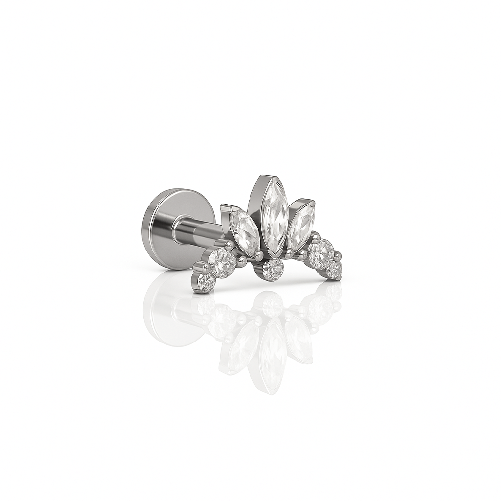 Triple Marquise with Stones Prong Set Flatback