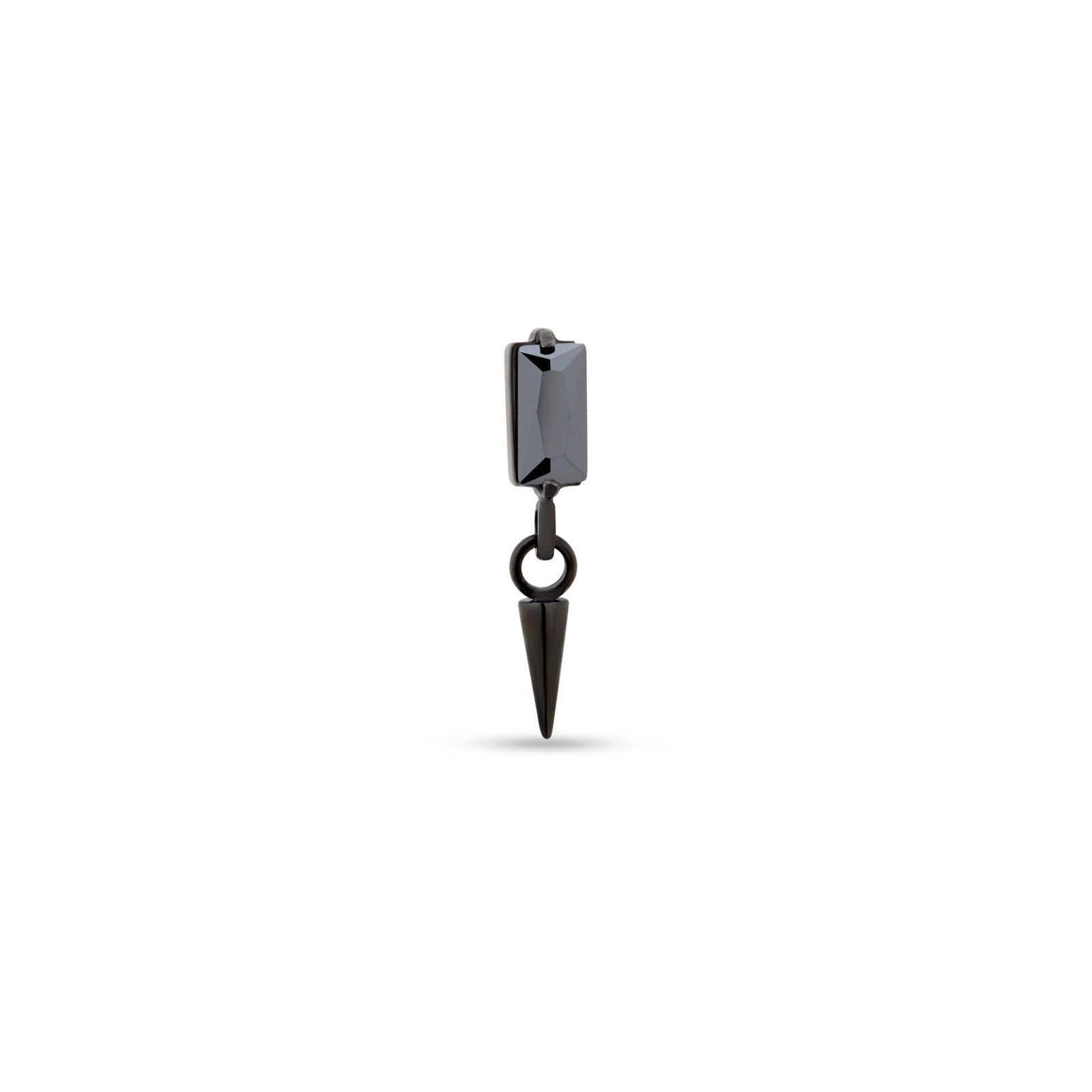 Blackline Baguette w Dangle Spike Flatback