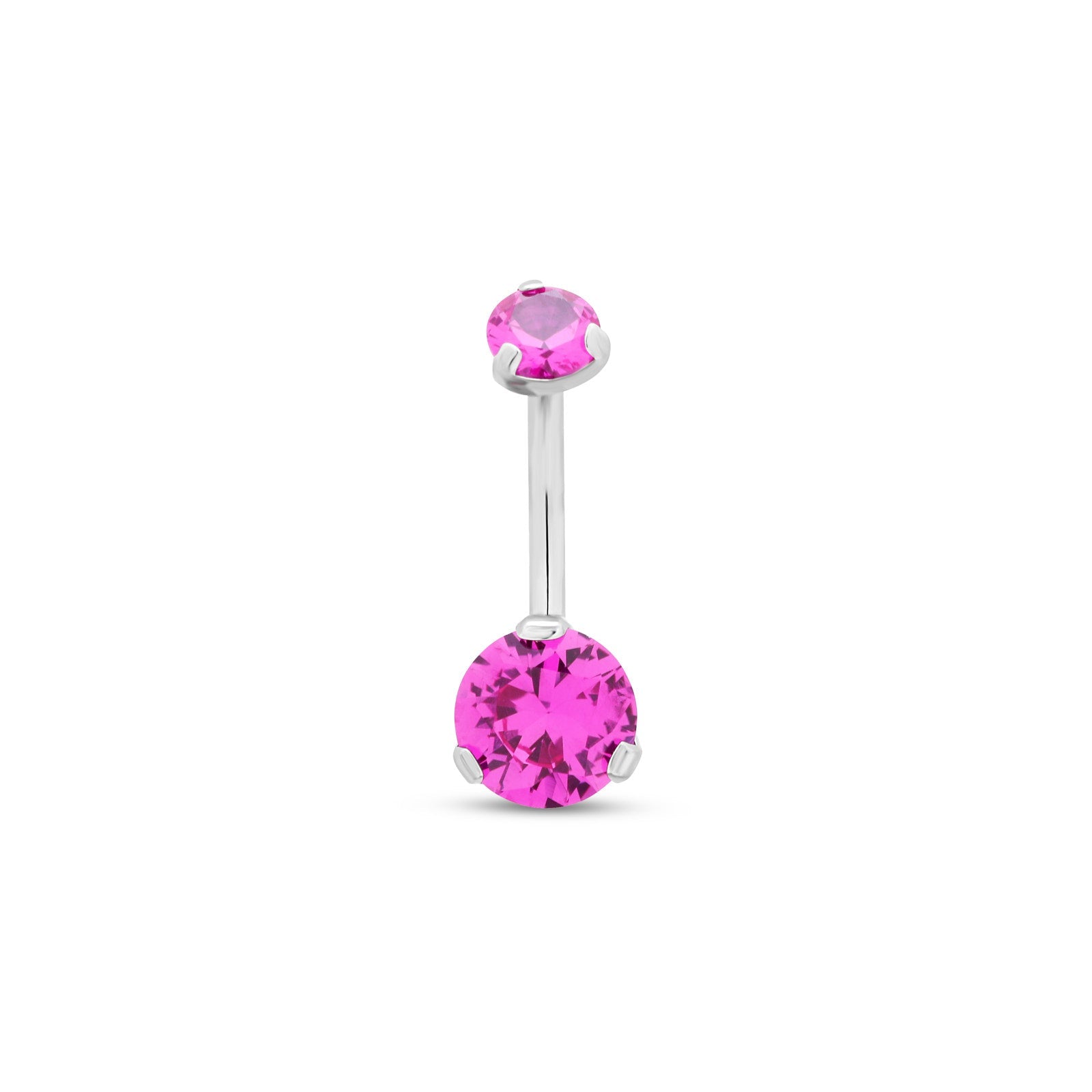 Titanium Prong Set Navel Bar
