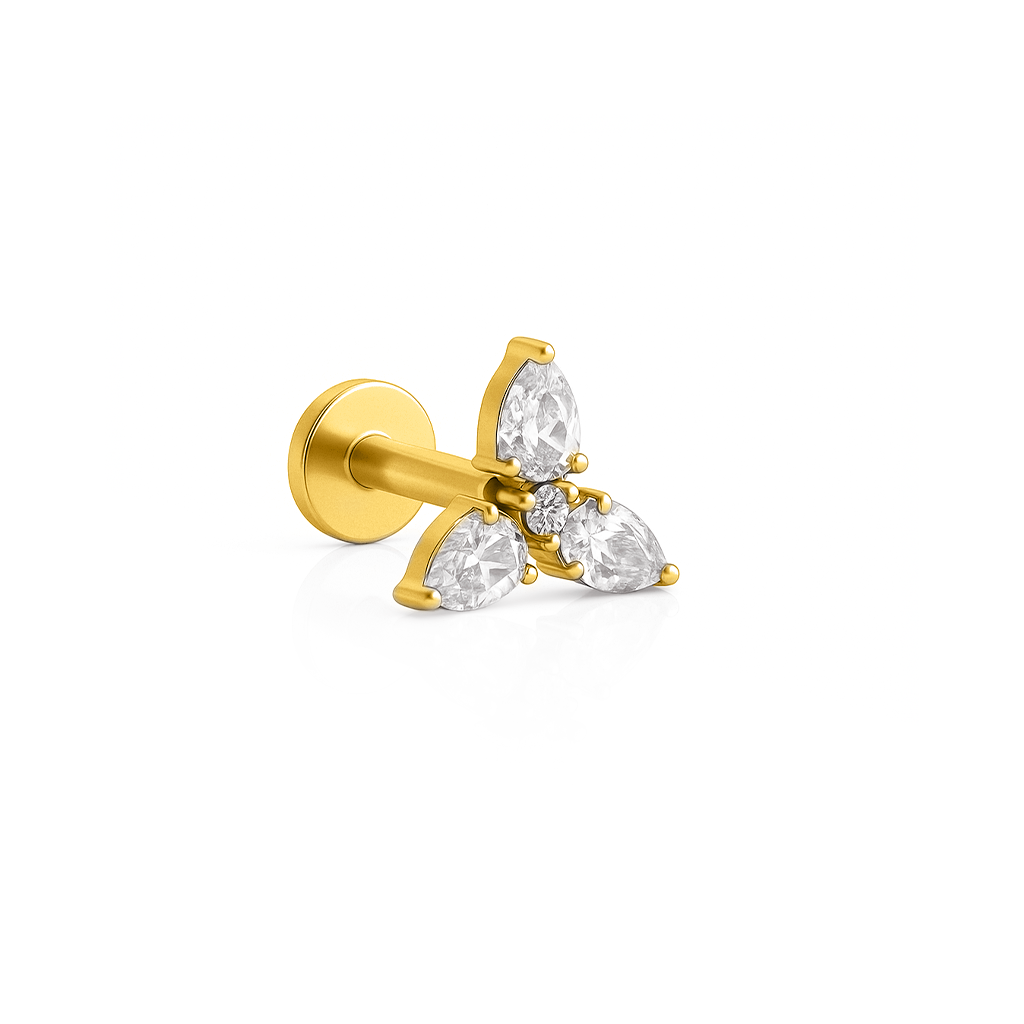 18k V-Gold Fan Flatback