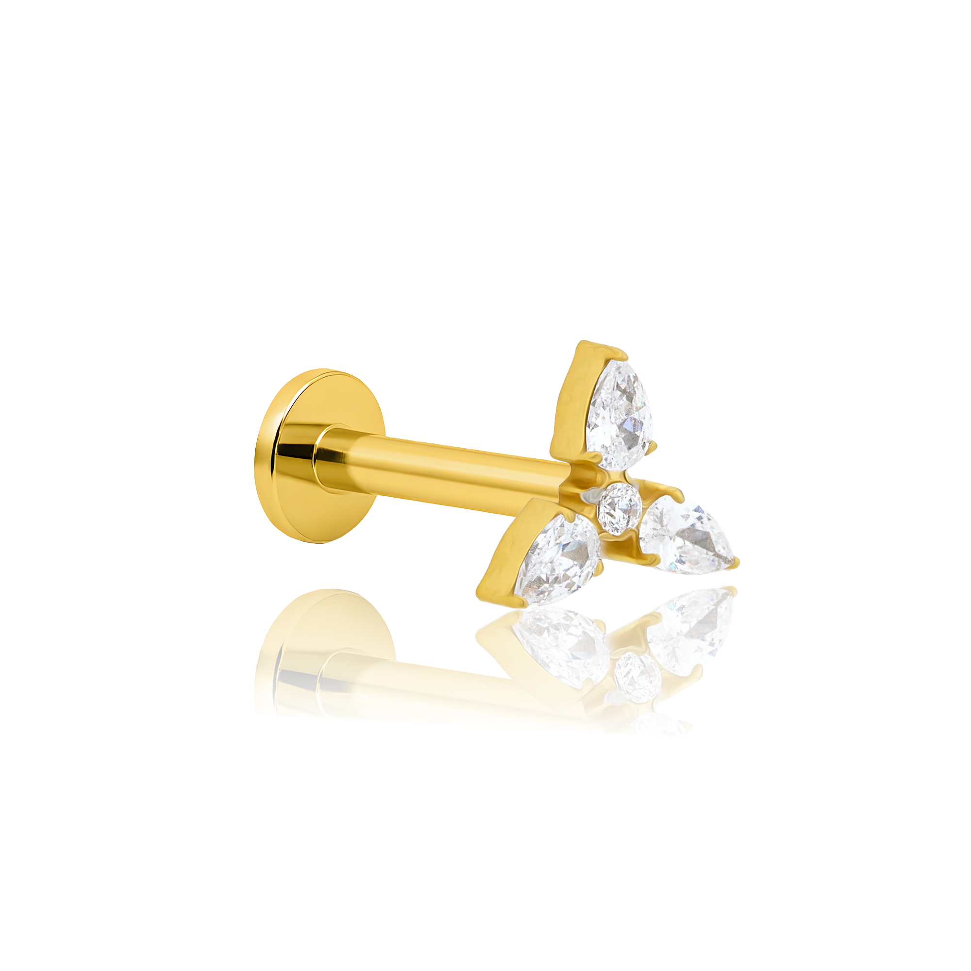 18k V-Gold Fan Flatback