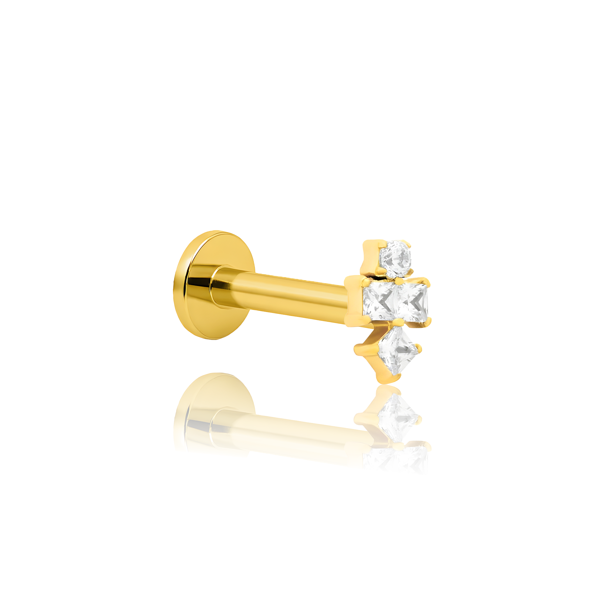18k V-Gold Gemstone Stack Flatback