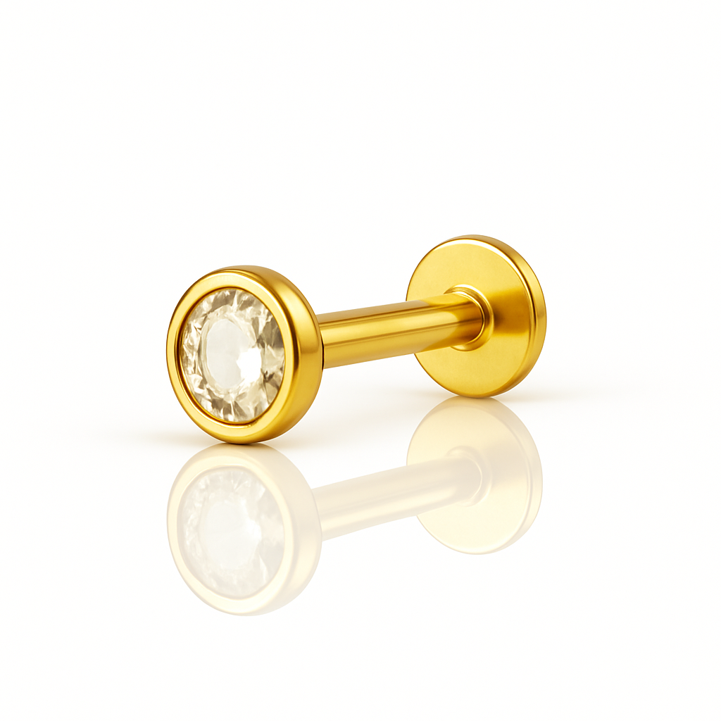 18k V-Gold Crystal Bezel Flatback