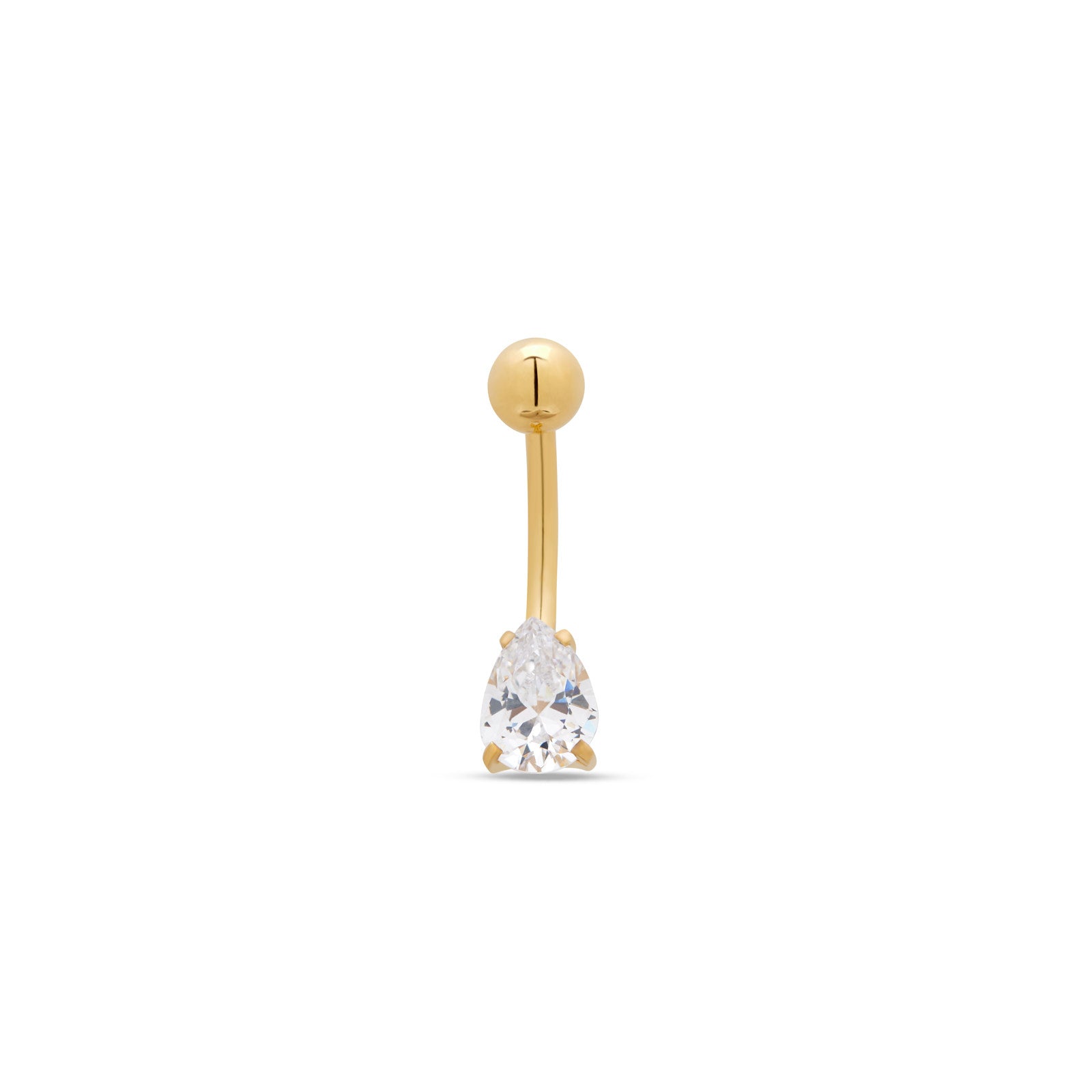 18k V-Gold Small Tear Navel bar